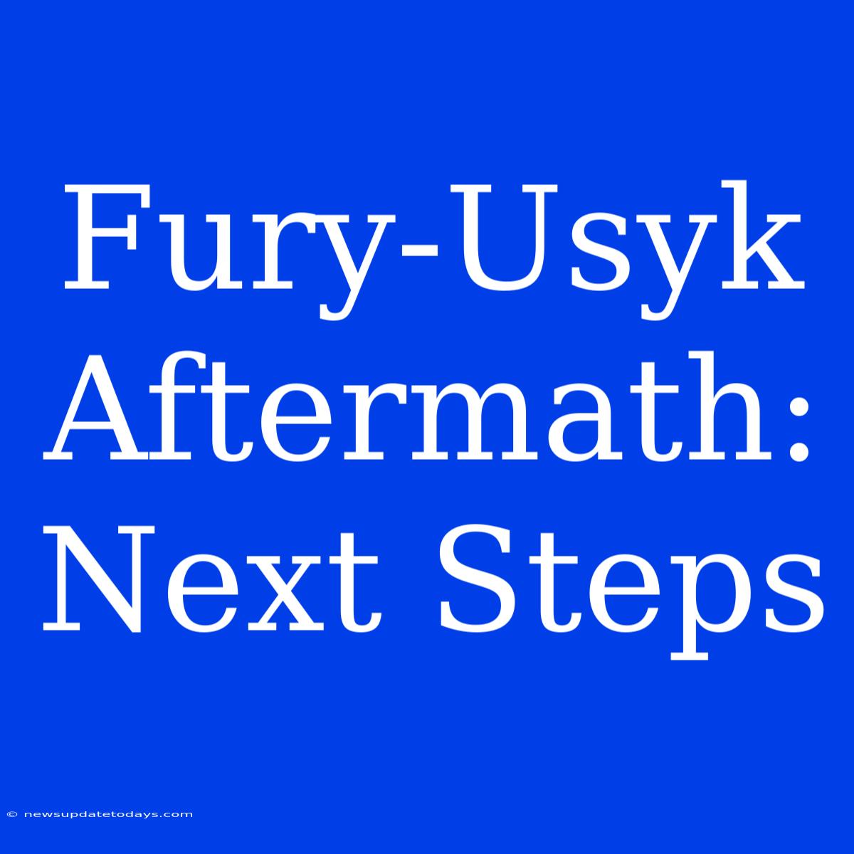 Fury-Usyk Aftermath: Next Steps