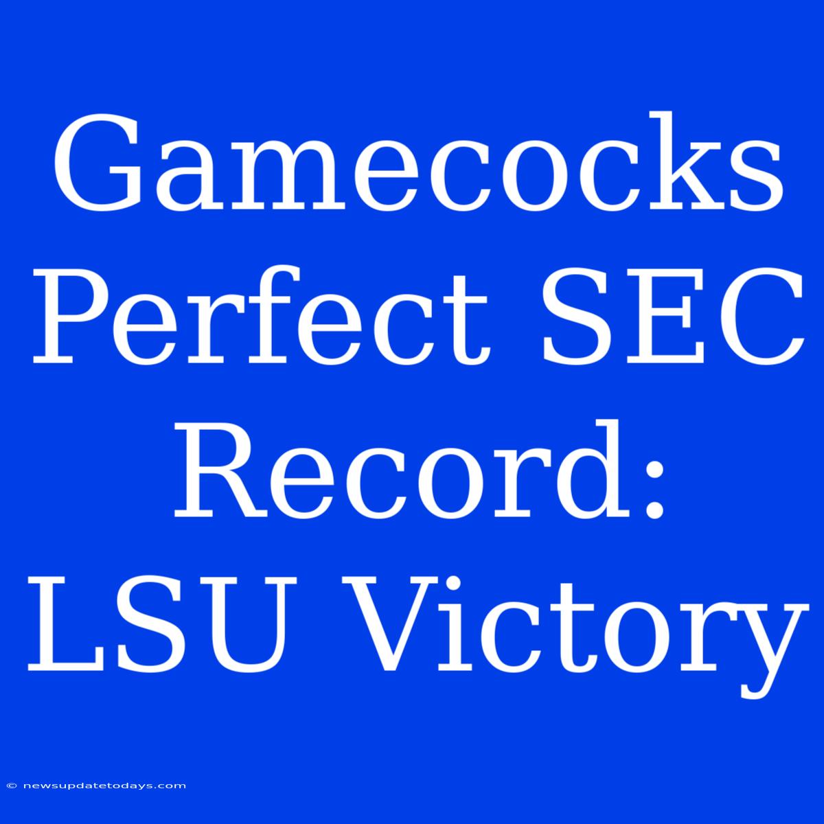 Gamecocks Perfect SEC Record: LSU Victory