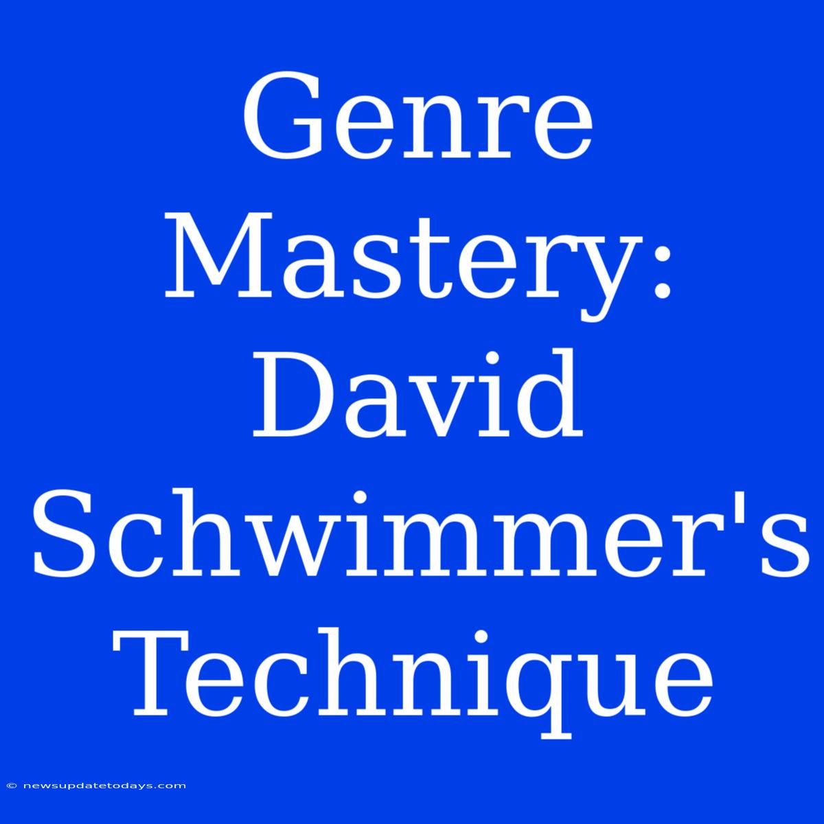 Genre Mastery: David Schwimmer's Technique