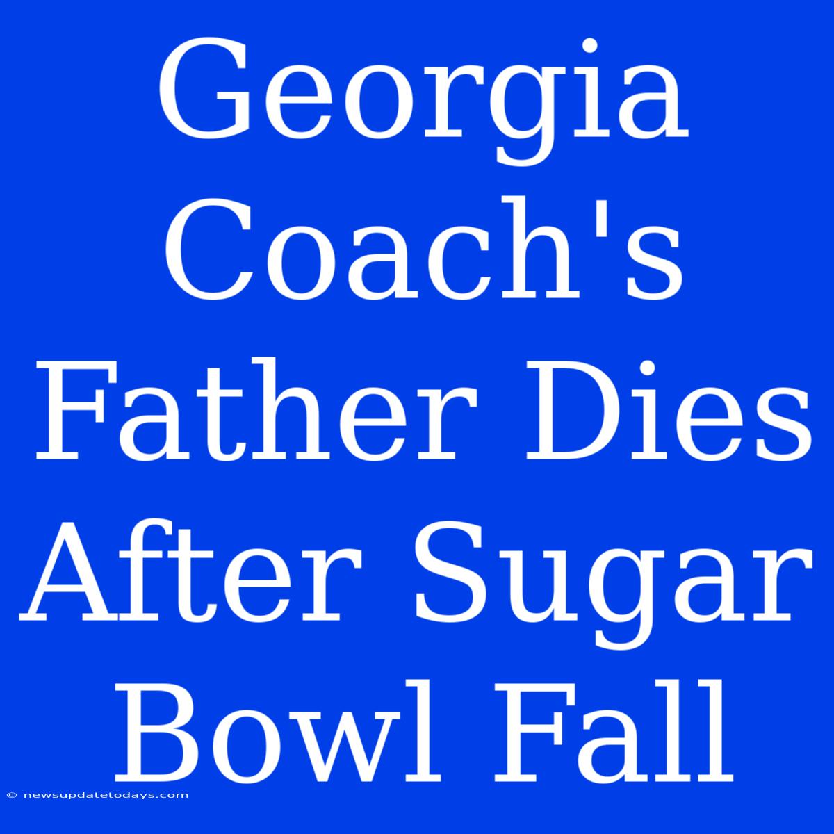 Georgia Coach's Father Dies After Sugar Bowl Fall