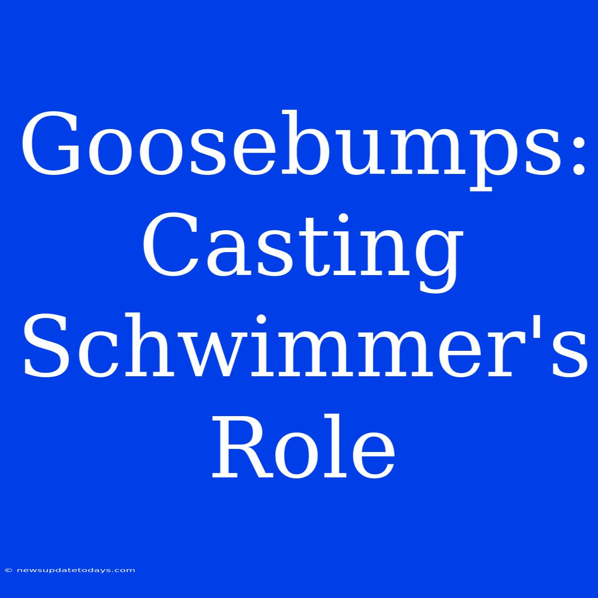 Goosebumps: Casting Schwimmer's Role