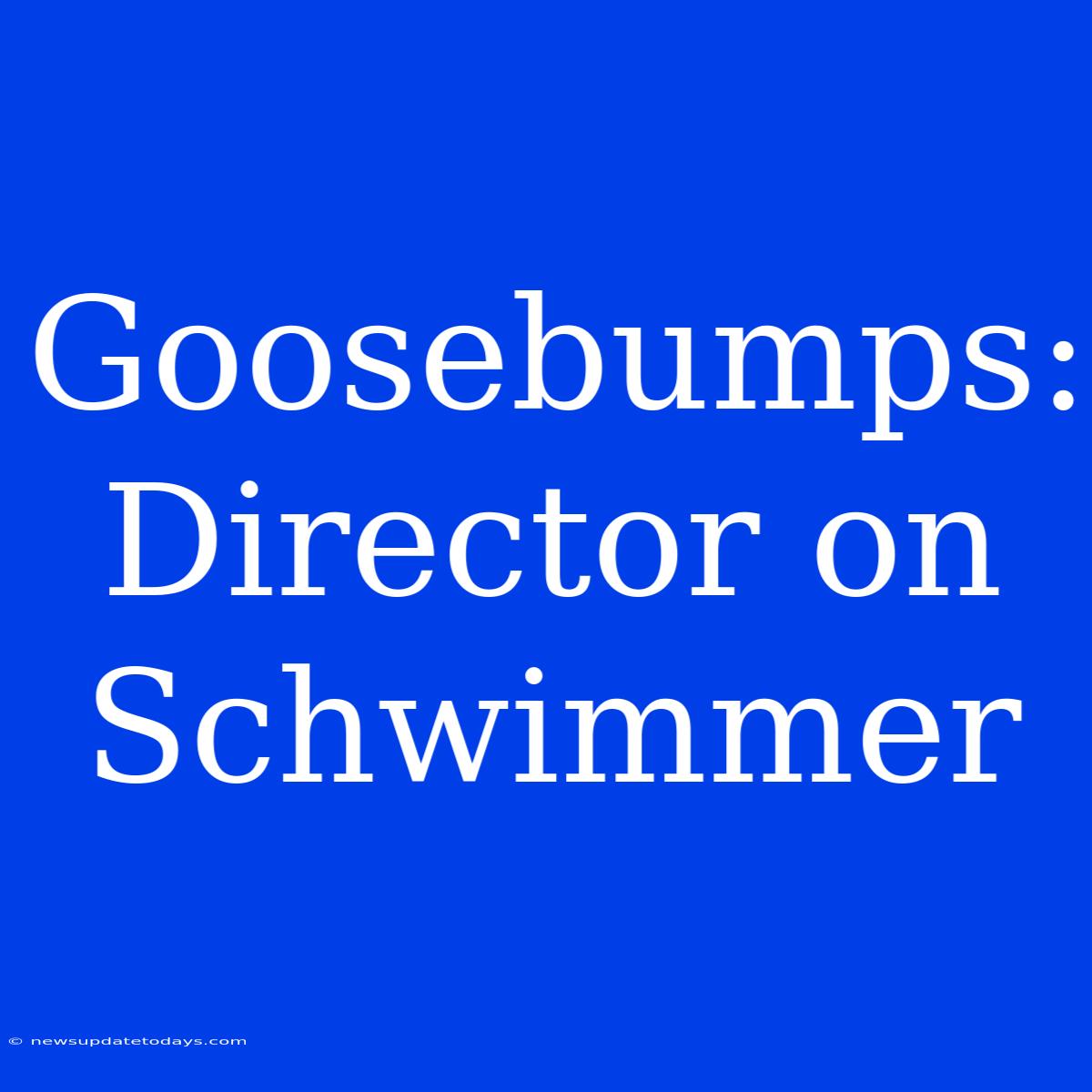 Goosebumps: Director On Schwimmer