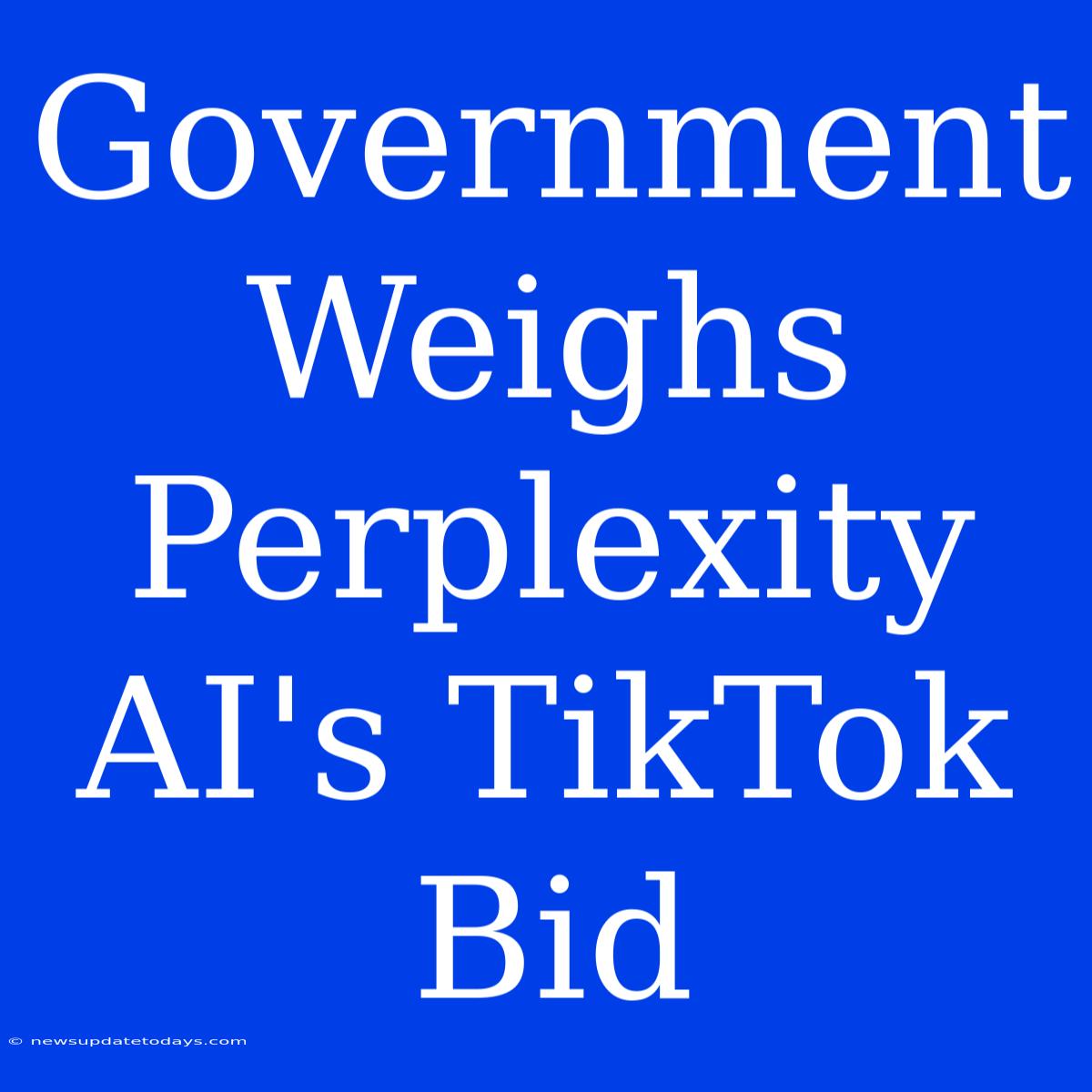 Government Weighs Perplexity AI's TikTok Bid