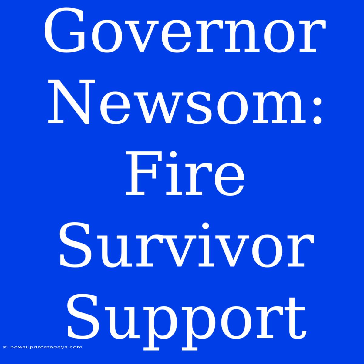 Governor Newsom: Fire Survivor Support