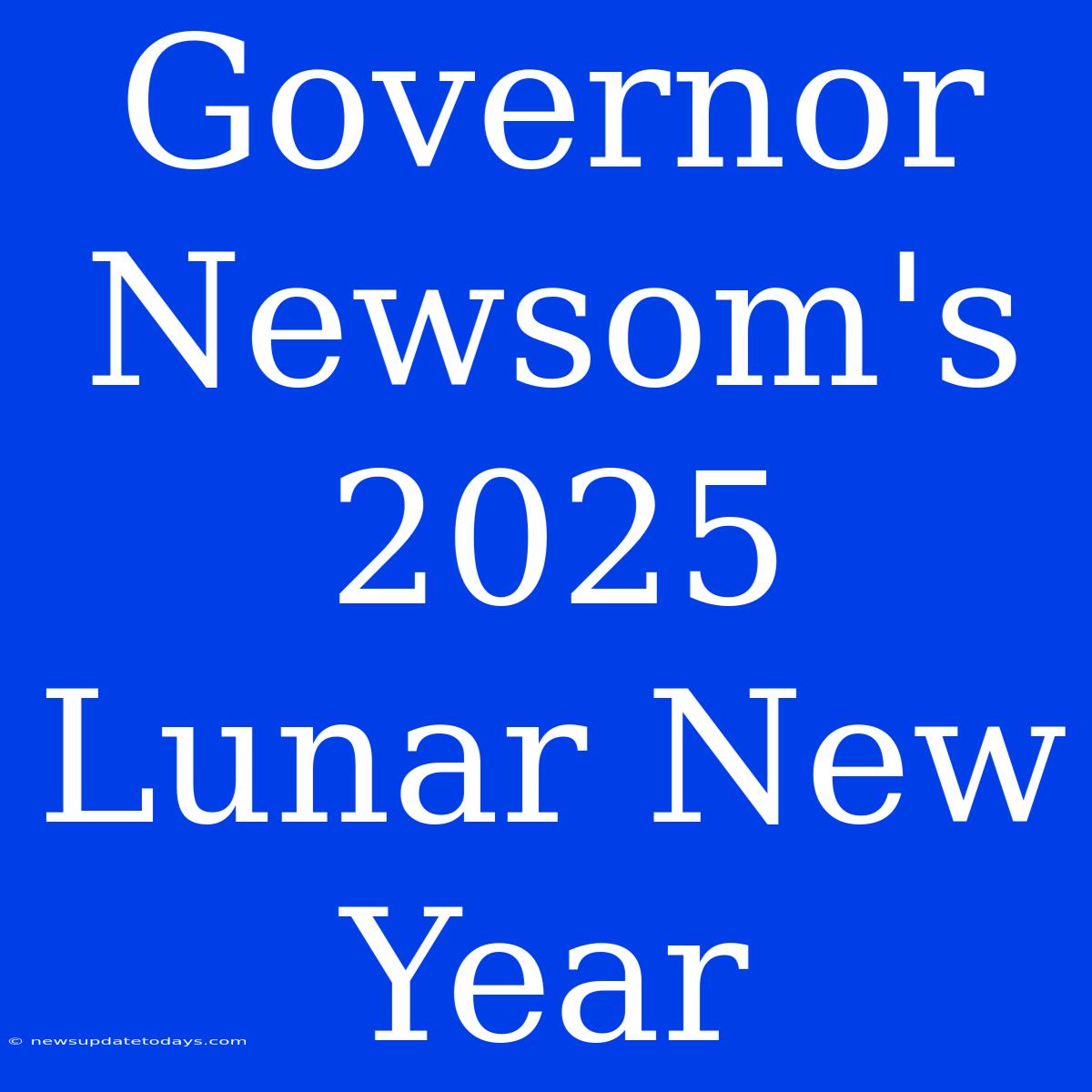 Governor Newsom's 2025 Lunar New Year