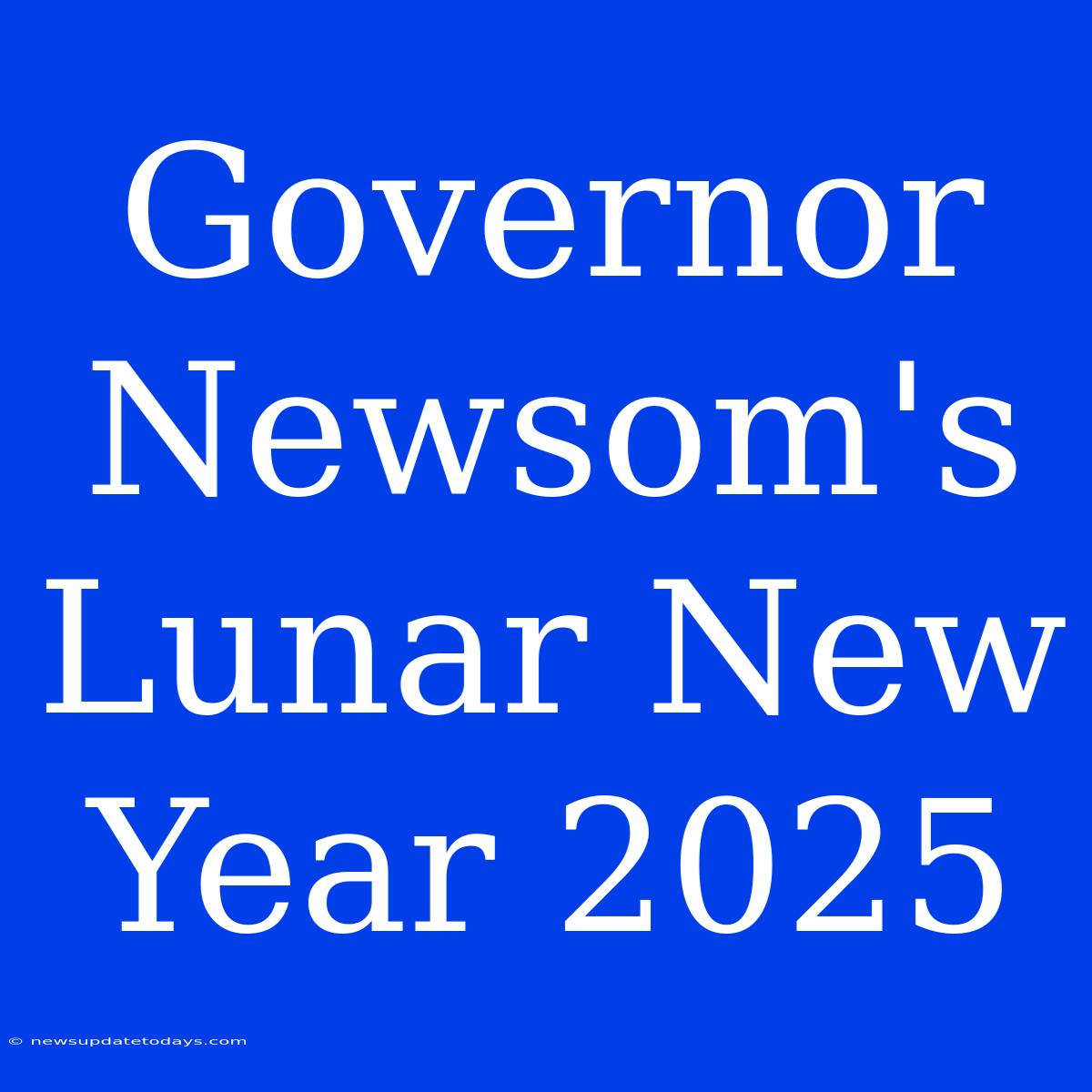 Governor Newsom's Lunar New Year 2025