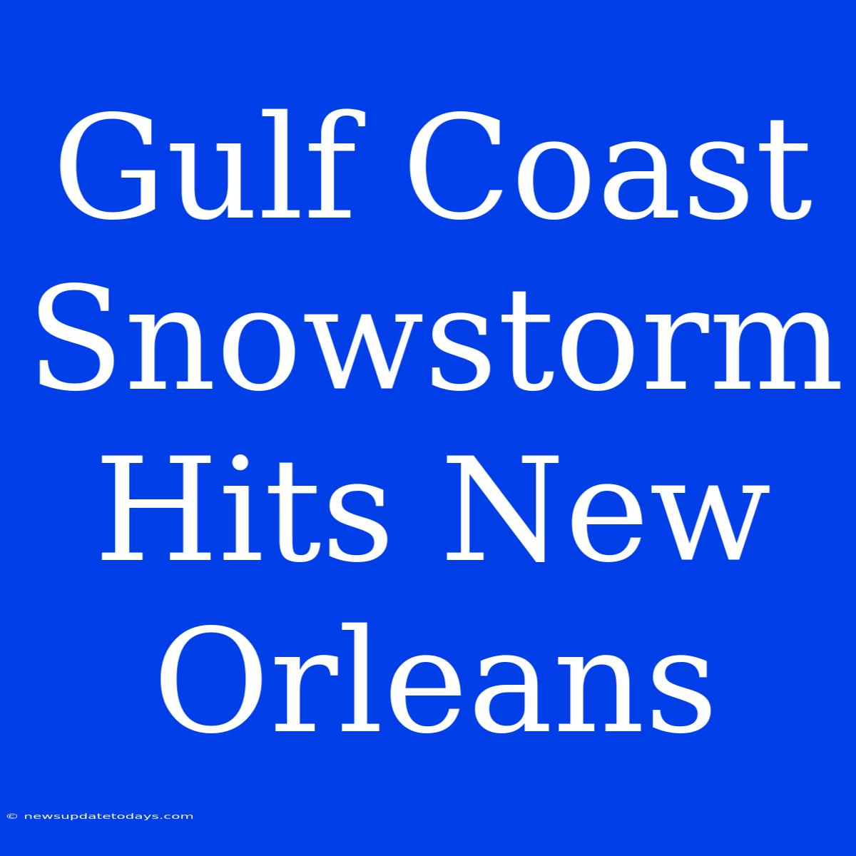 Gulf Coast Snowstorm Hits New Orleans