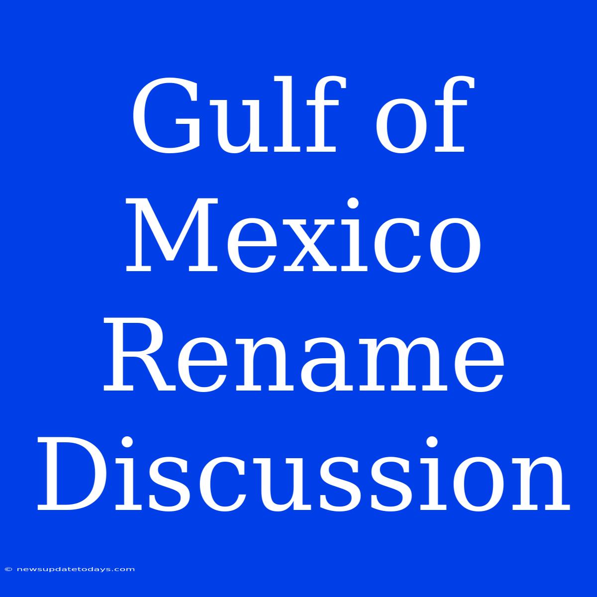 Gulf Of Mexico Rename Discussion