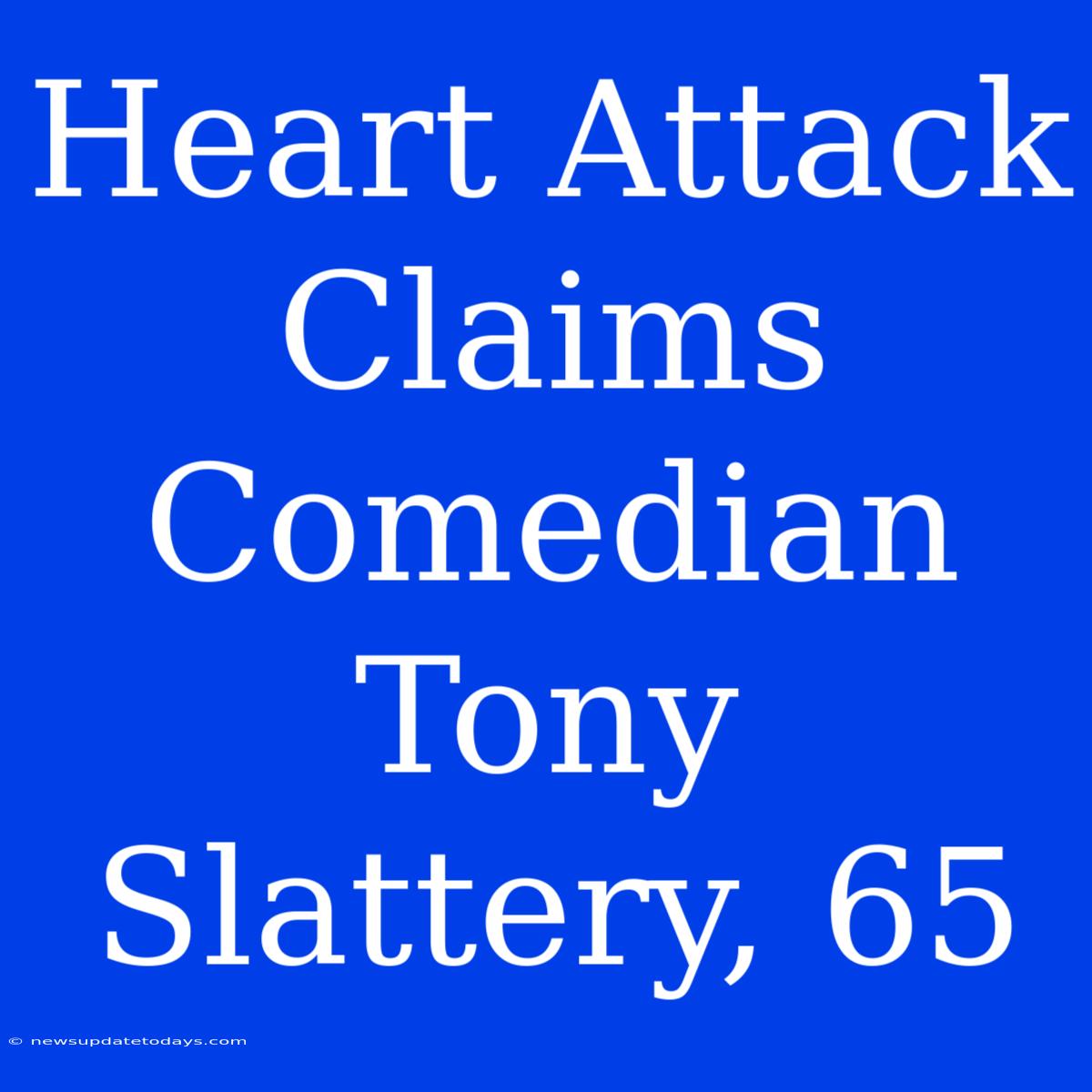 Heart Attack Claims Comedian Tony Slattery, 65