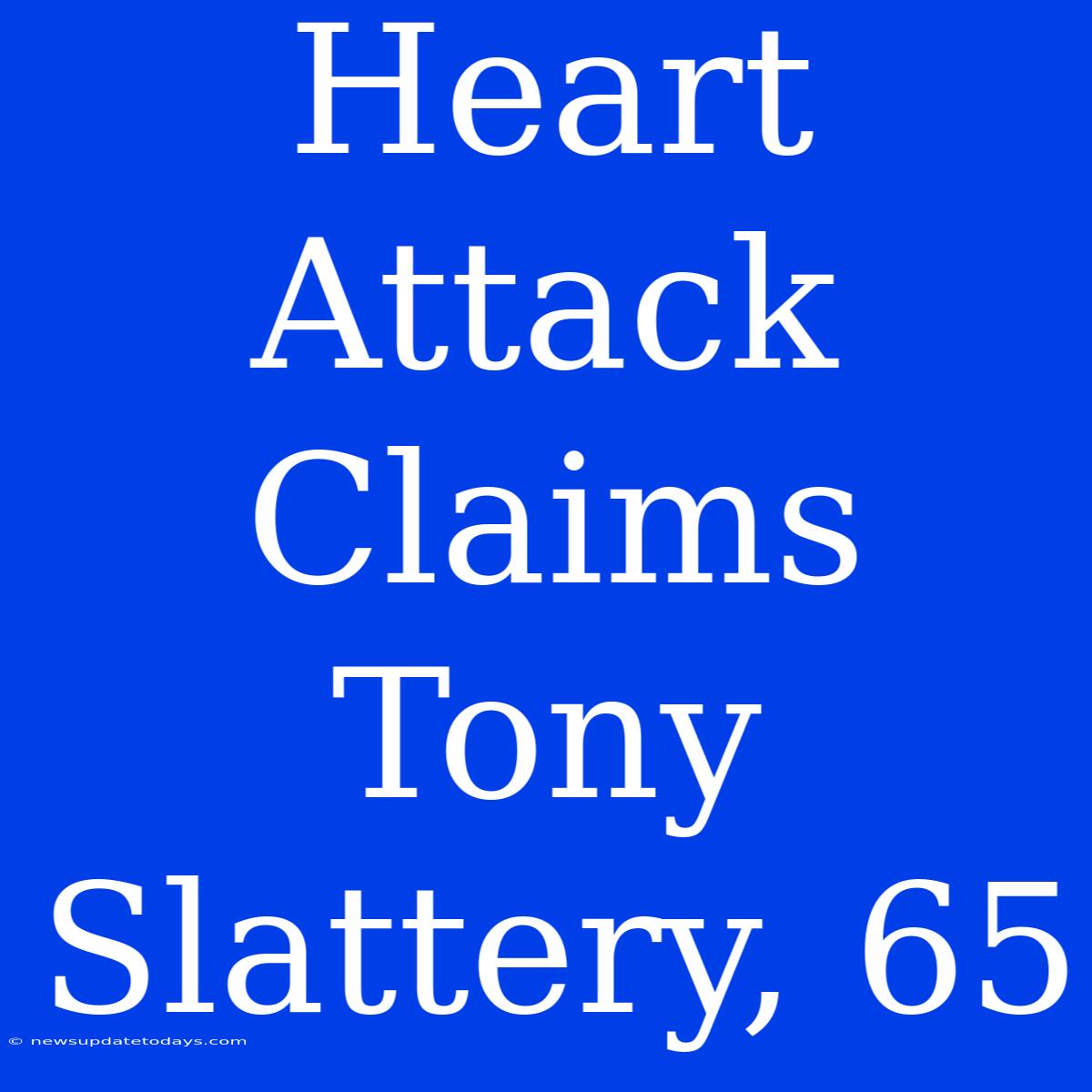 Heart Attack Claims Tony Slattery, 65