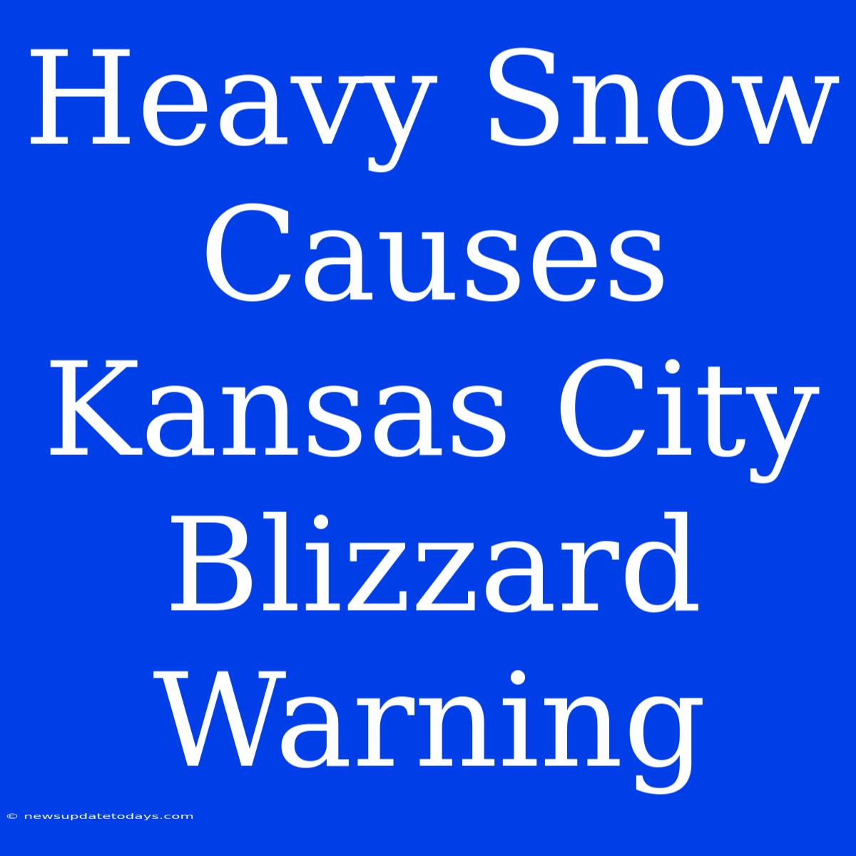 Heavy Snow Causes Kansas City Blizzard Warning