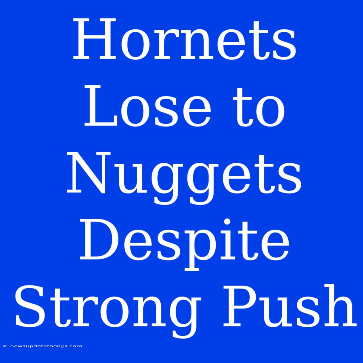 Hornets Lose To Nuggets Despite Strong Push