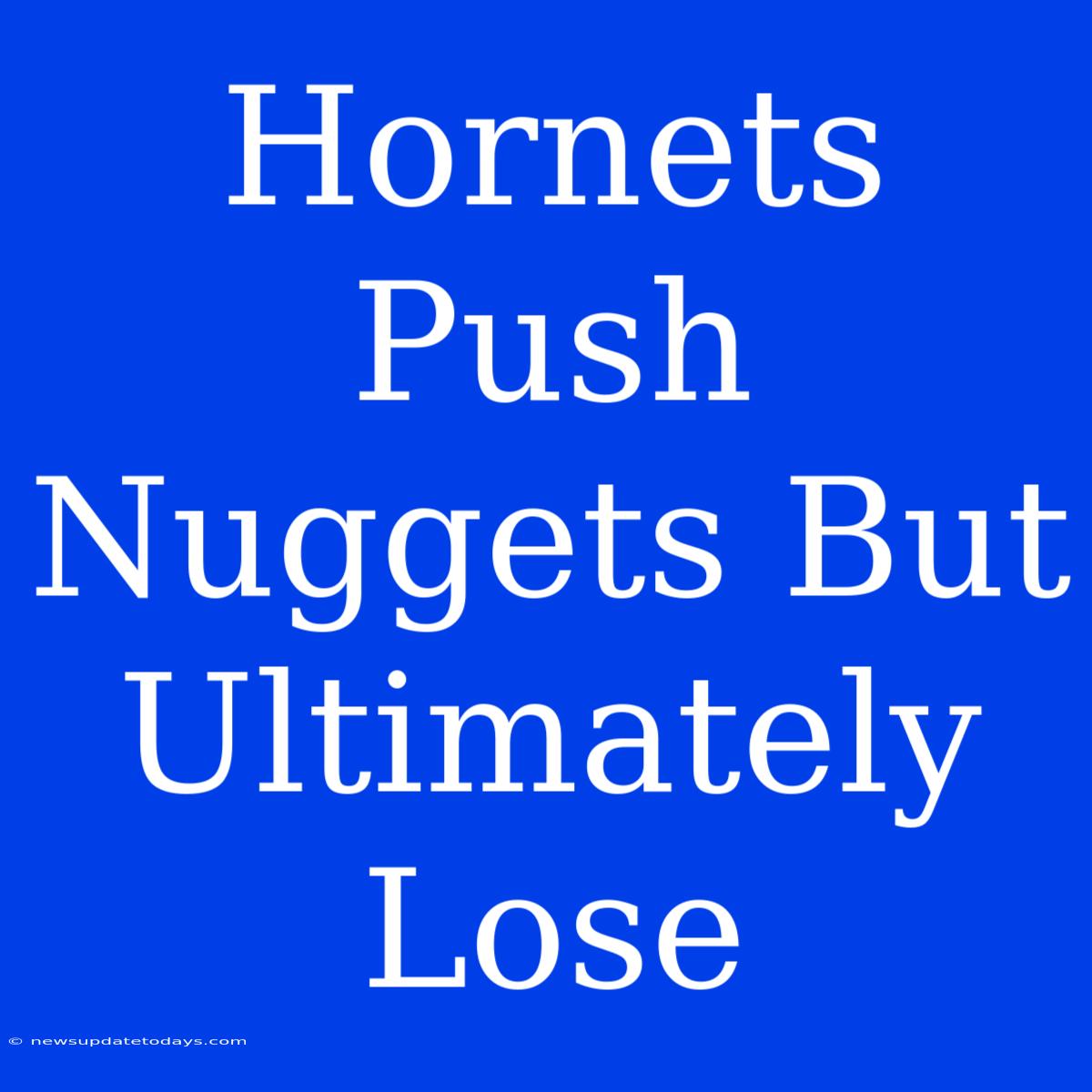 Hornets Push Nuggets But Ultimately Lose