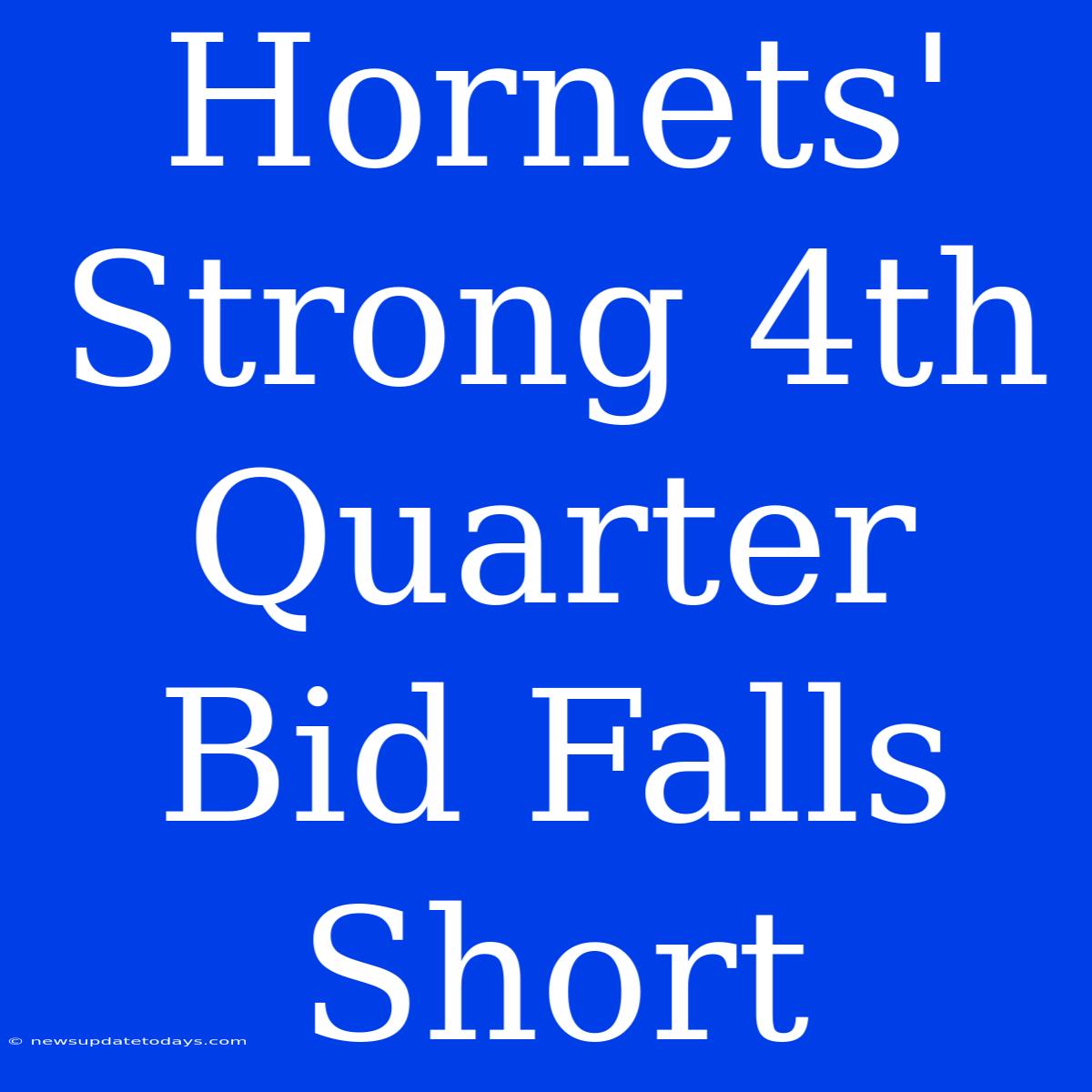 Hornets' Strong 4th Quarter Bid Falls Short