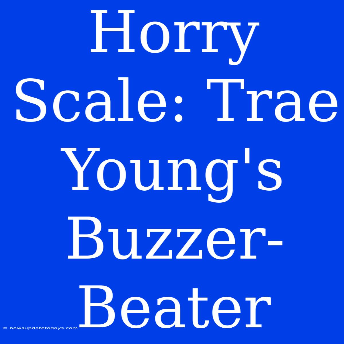 Horry Scale: Trae Young's Buzzer-Beater