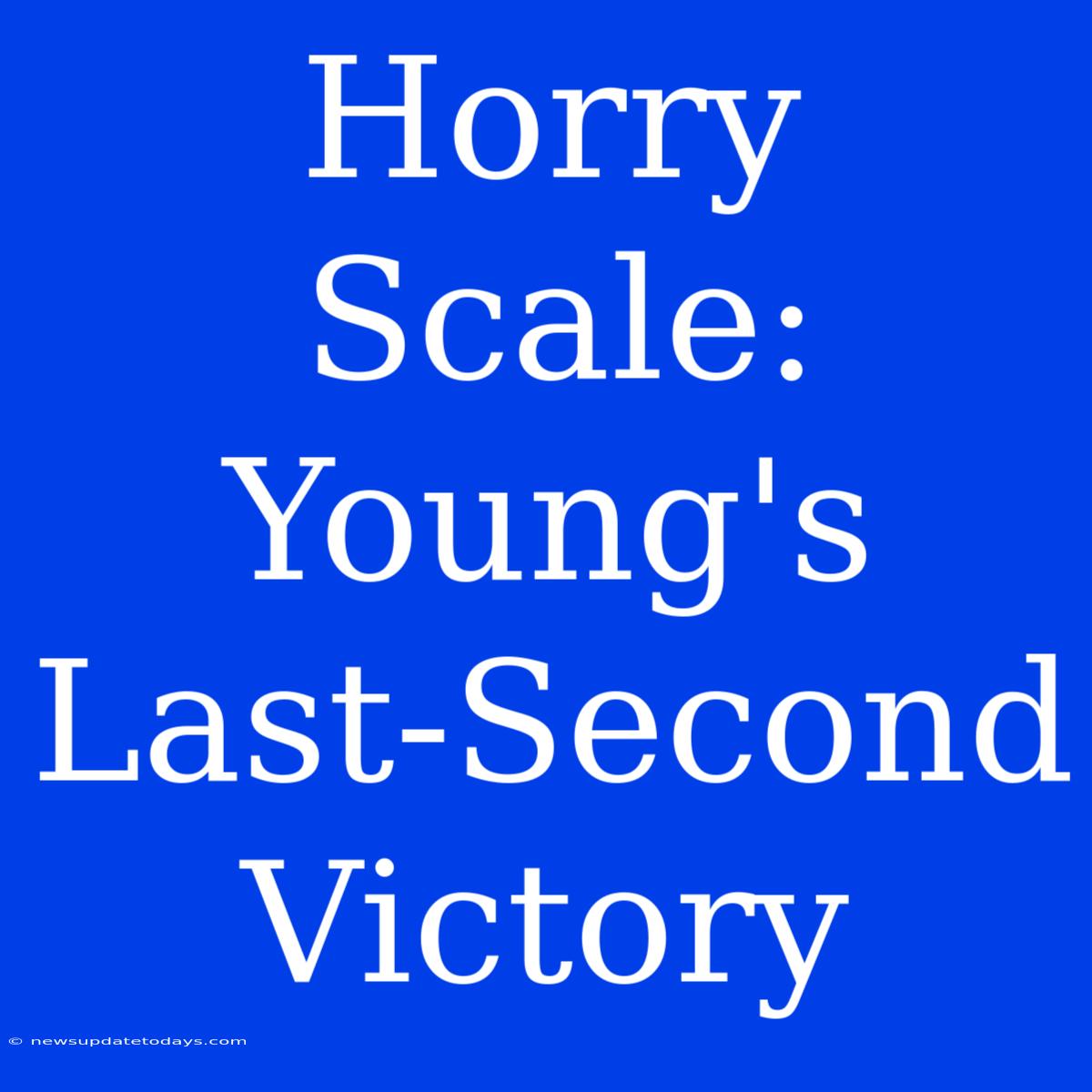 Horry Scale: Young's Last-Second Victory