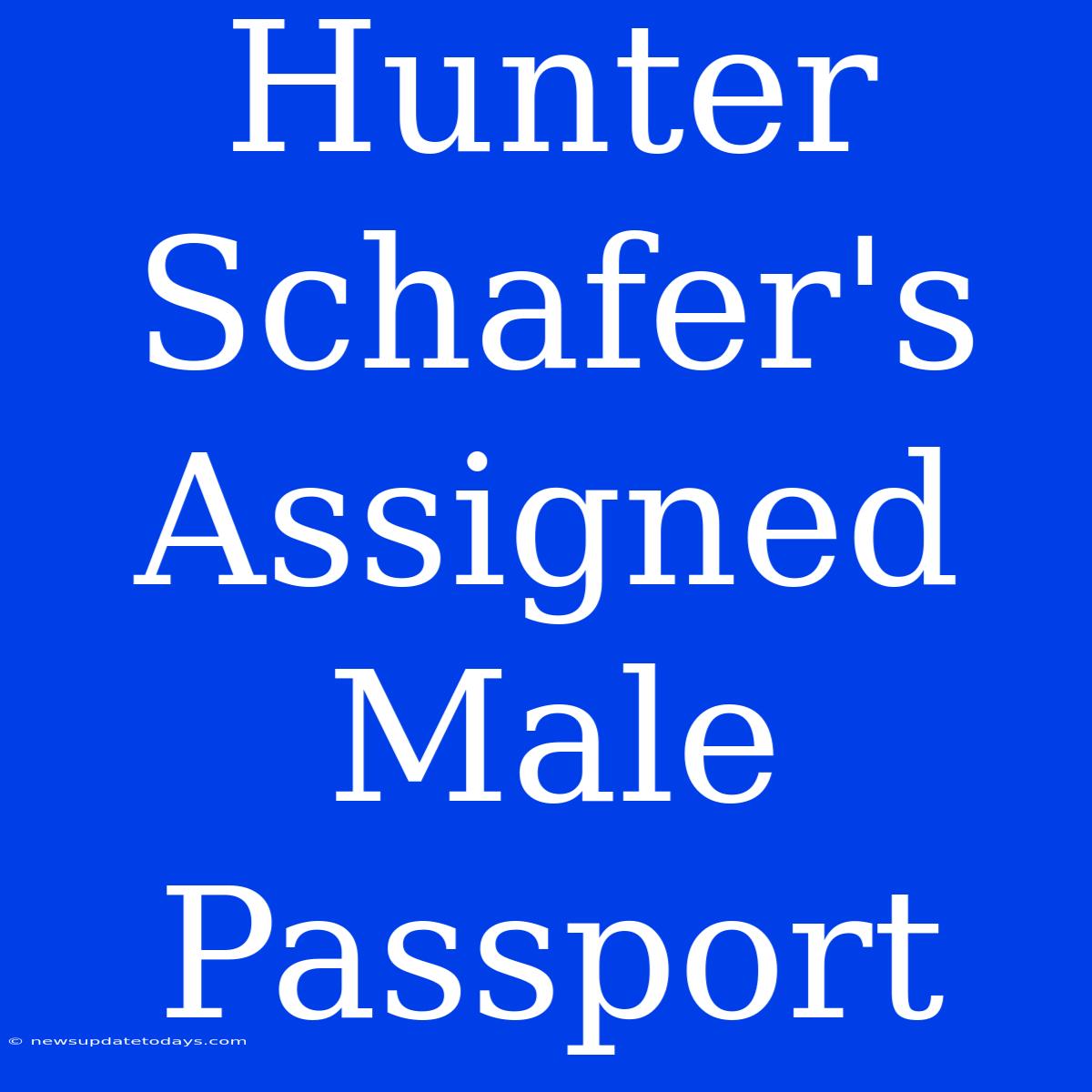 Hunter Schafer's Assigned Male Passport