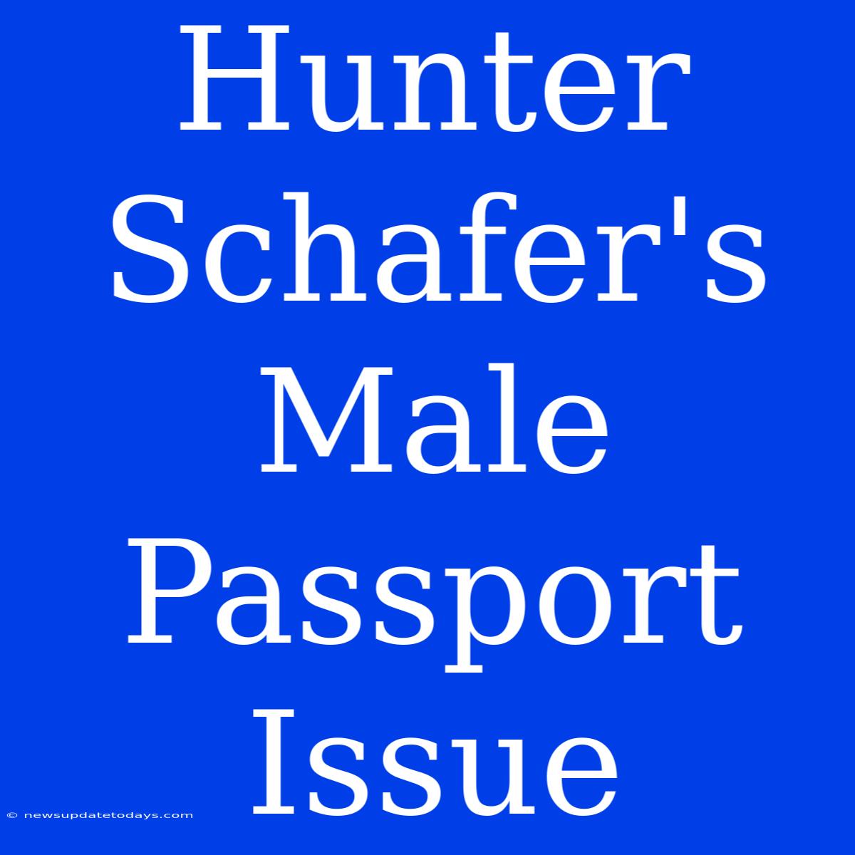 Hunter Schafer's Male Passport Issue