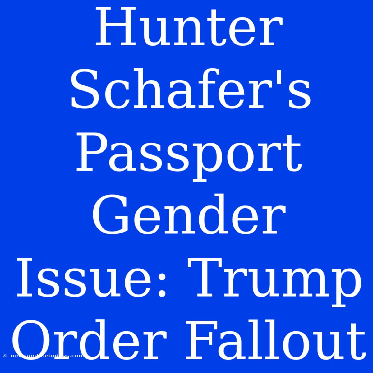 Hunter Schafer's Passport Gender Issue: Trump Order Fallout