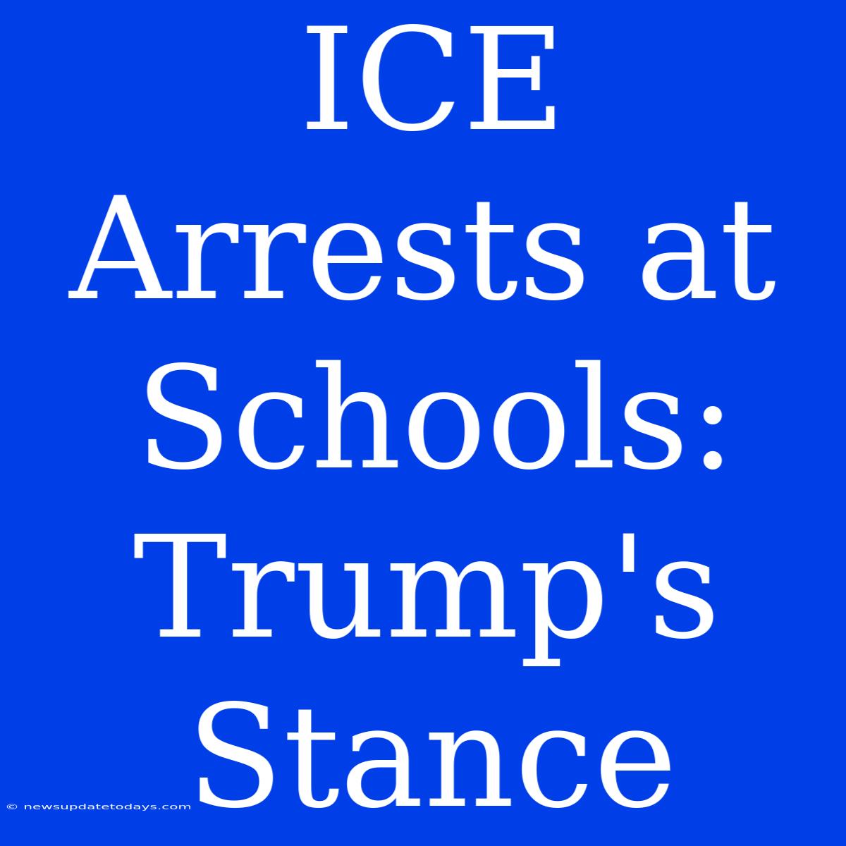 ICE Arrests At Schools: Trump's Stance