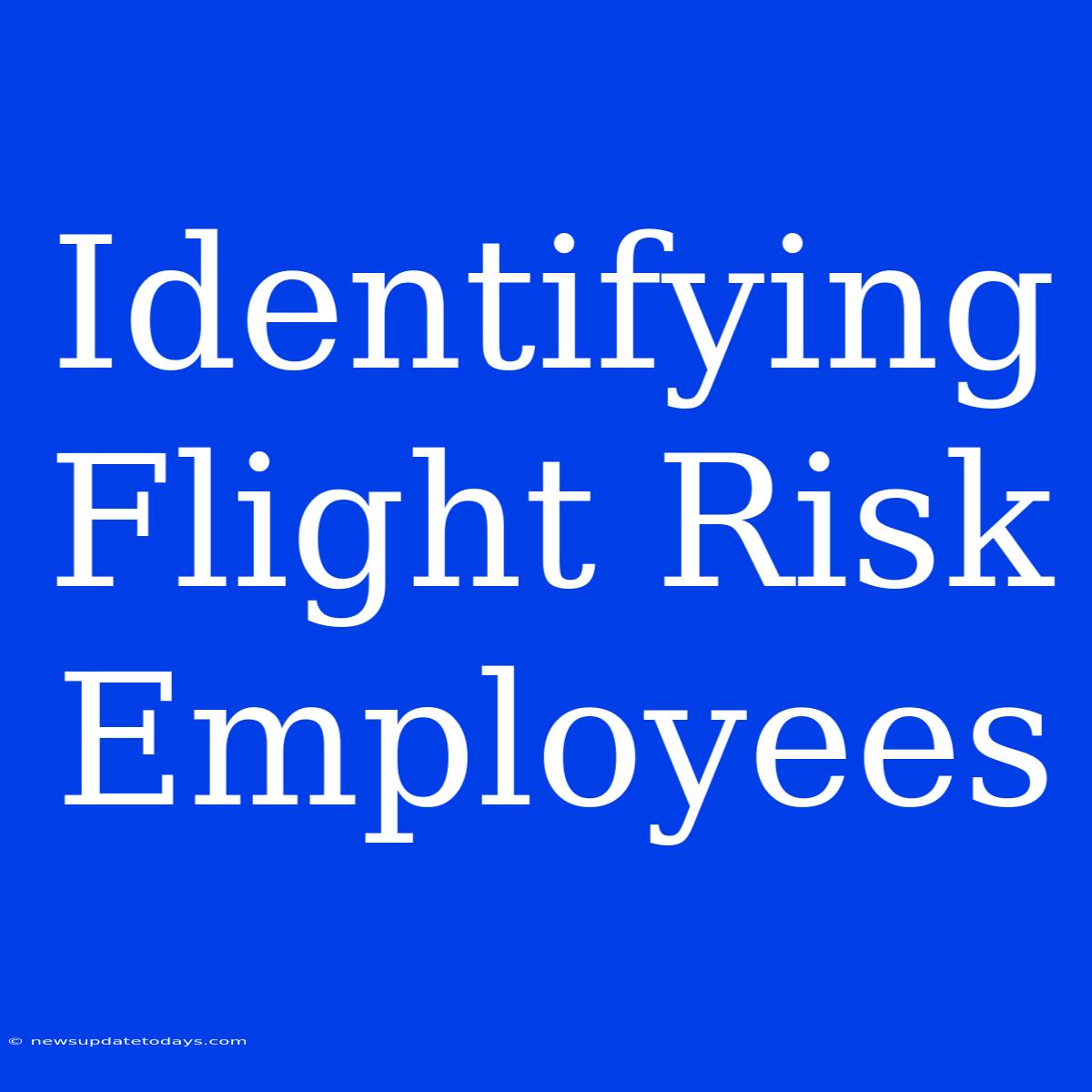 Identifying Flight Risk Employees