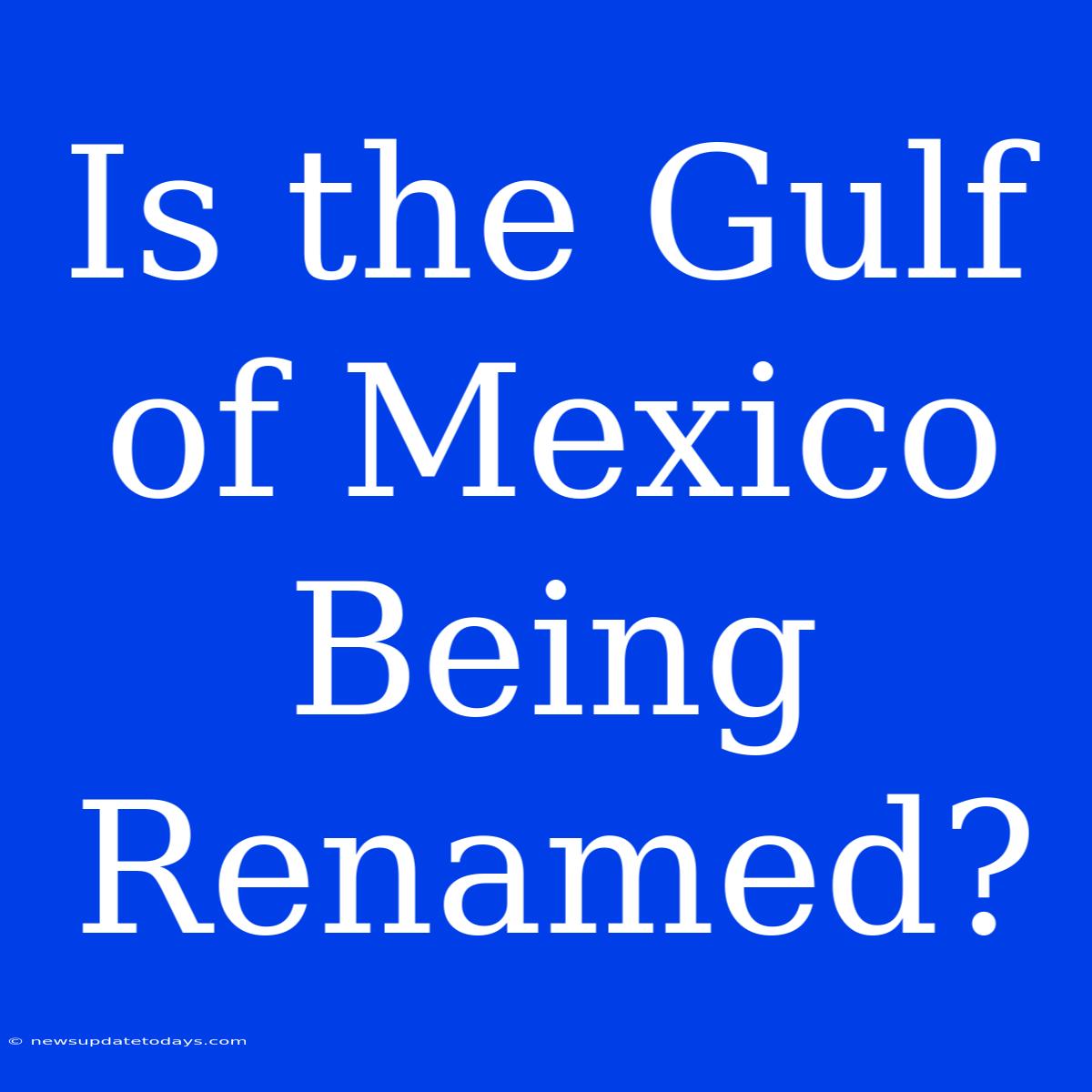 Is The Gulf Of Mexico Being Renamed?