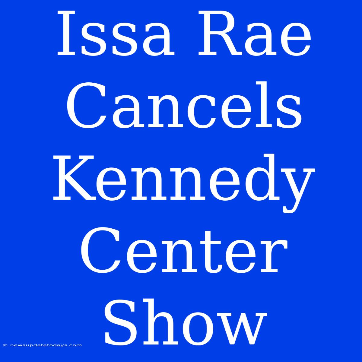 Issa Rae Cancels Kennedy Center Show