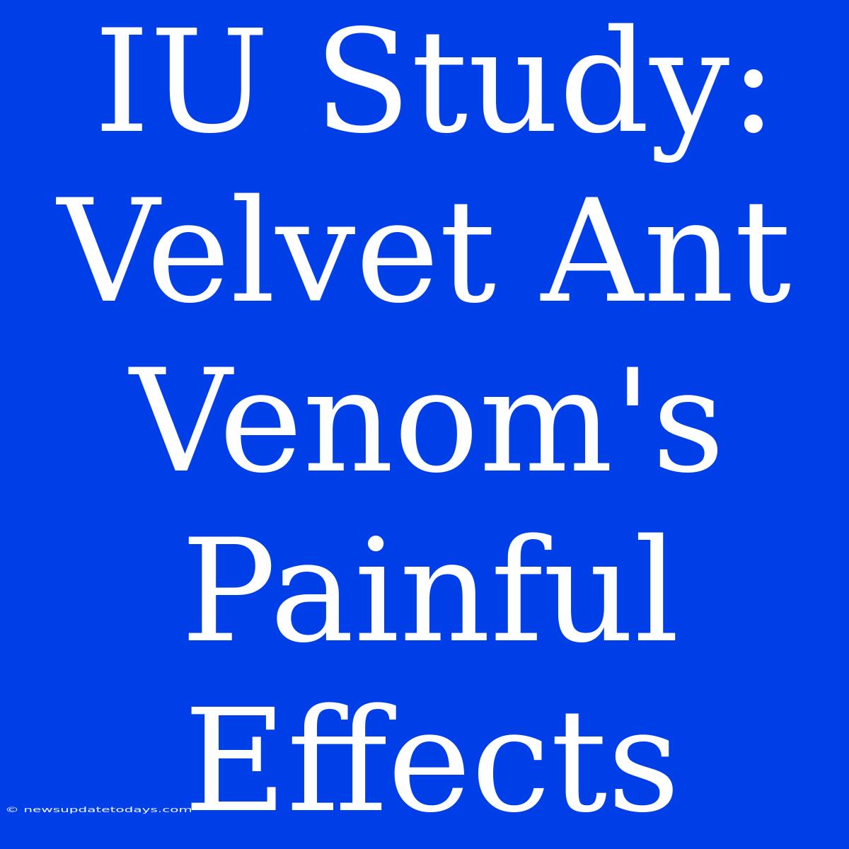 IU Study: Velvet Ant Venom's Painful Effects