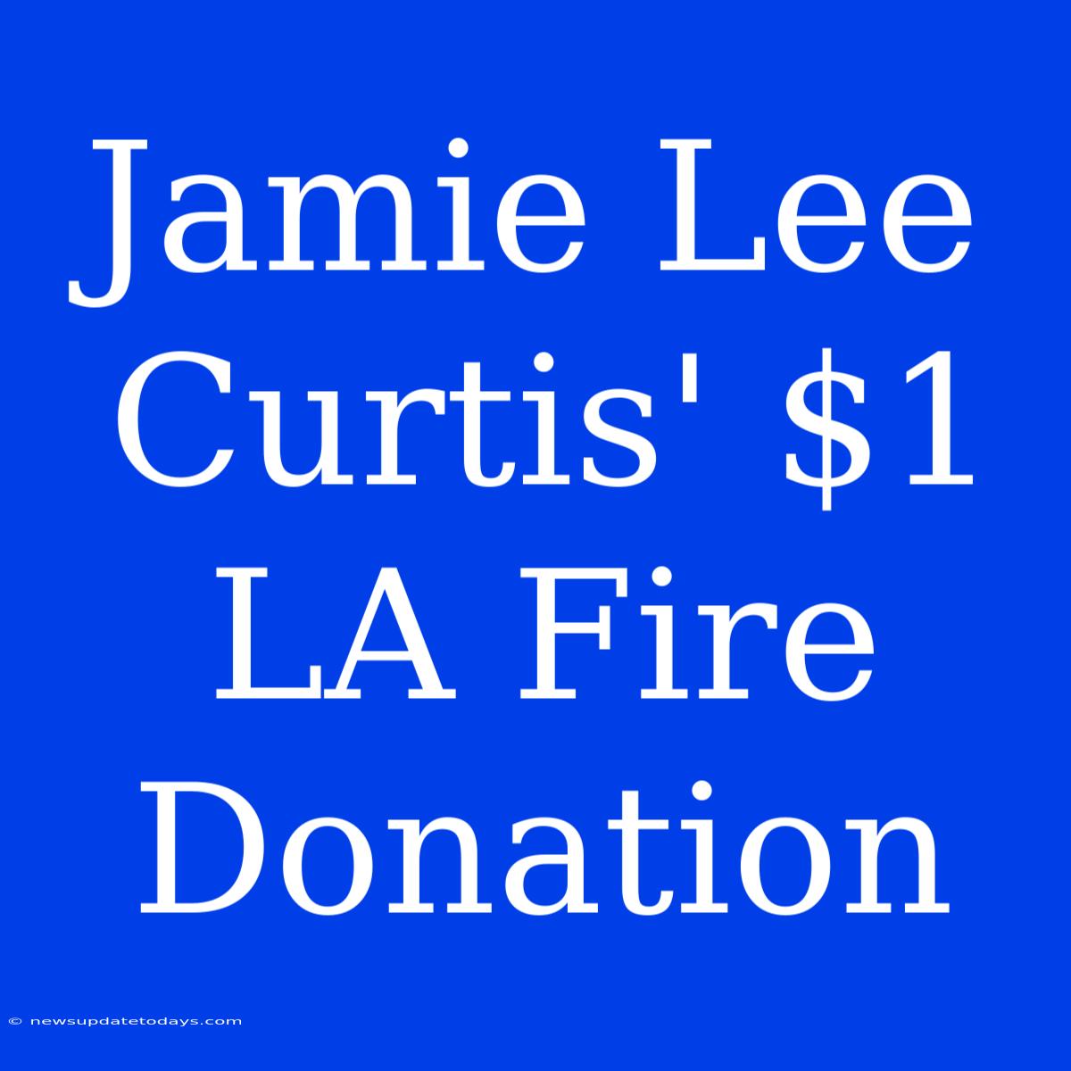 Jamie Lee Curtis' $1 LA Fire Donation