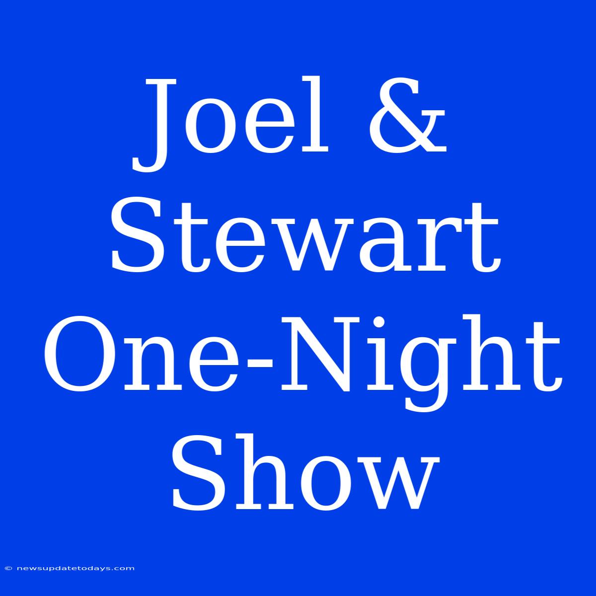 Joel & Stewart One-Night Show