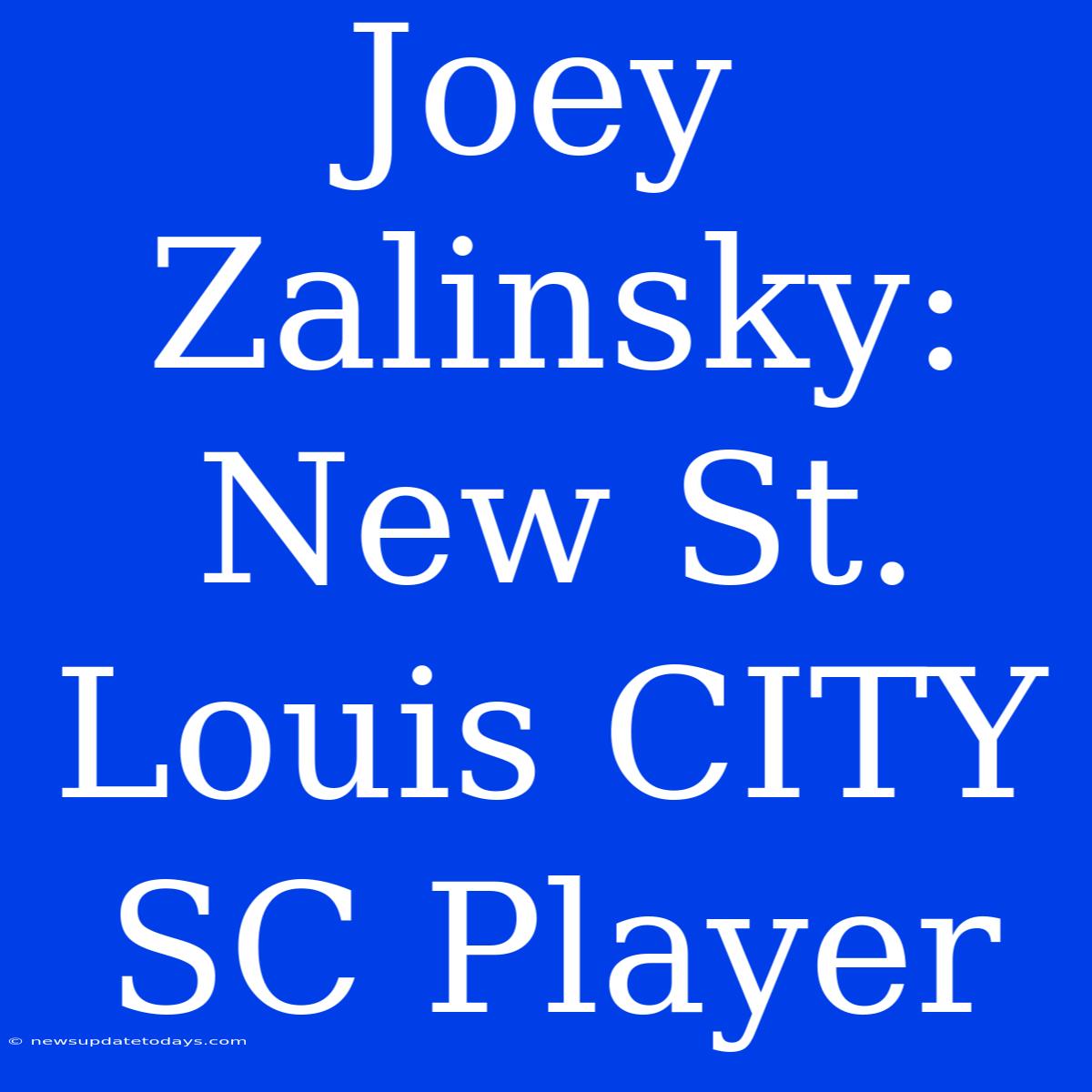 Joey Zalinsky: New St. Louis CITY SC Player