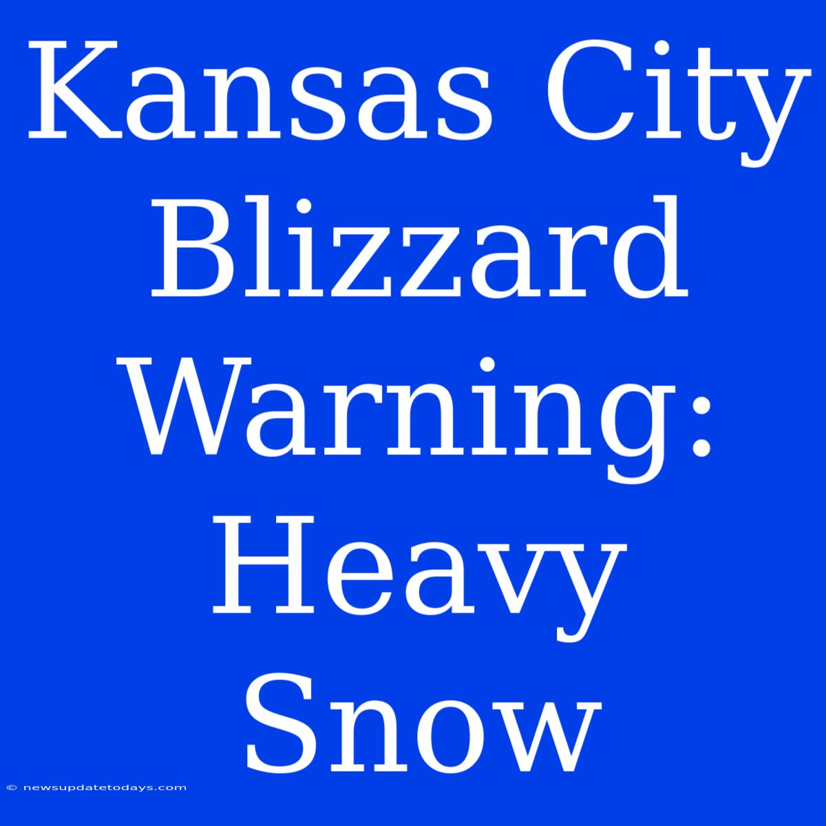 Kansas City Blizzard Warning: Heavy Snow