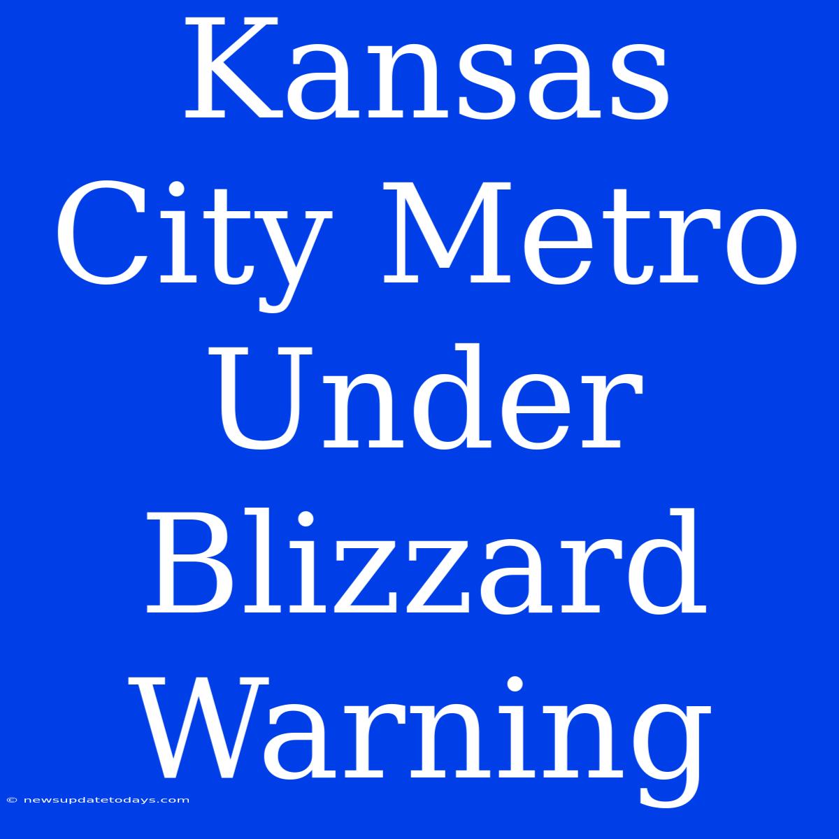 Kansas City Metro Under Blizzard Warning