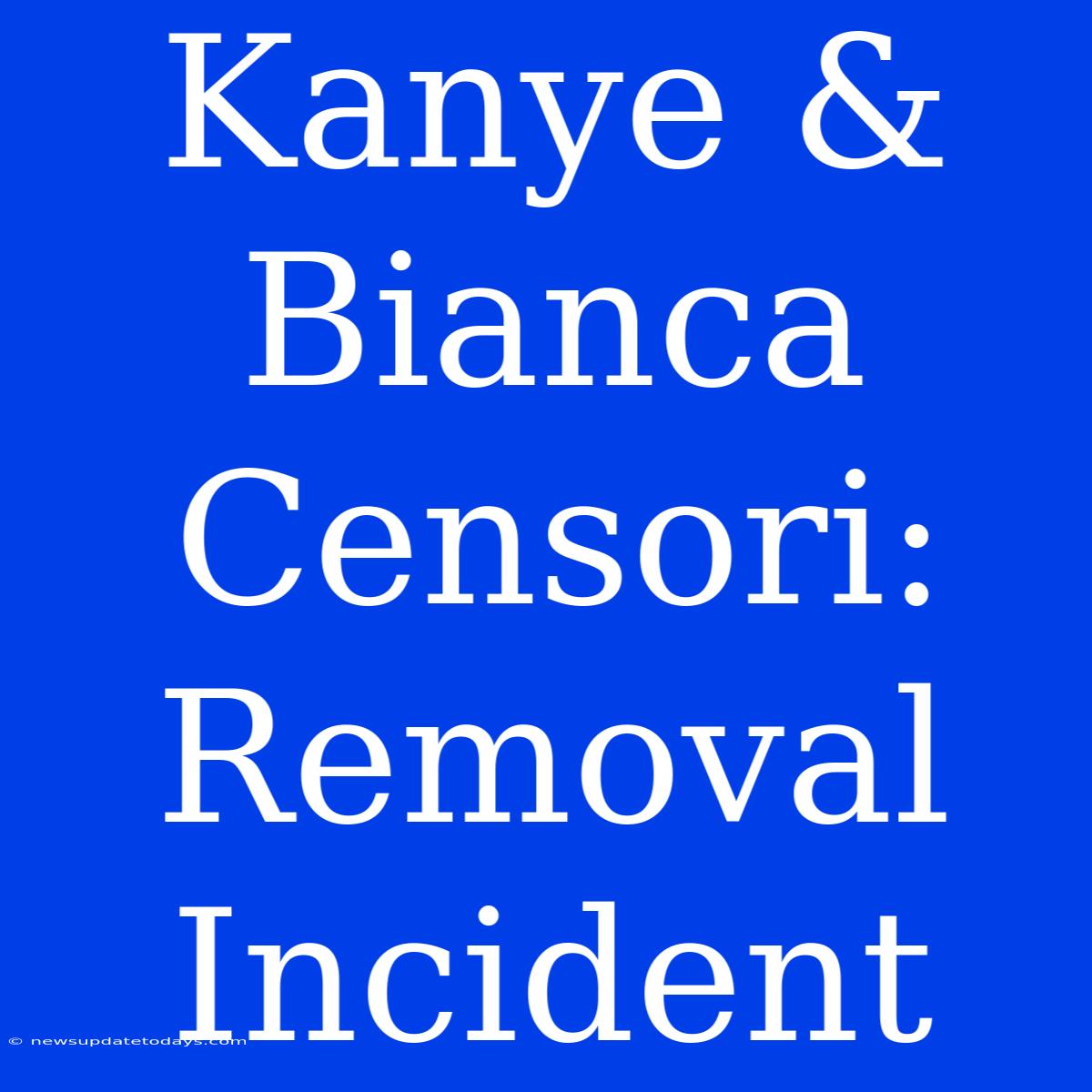 Kanye & Bianca Censori: Removal Incident