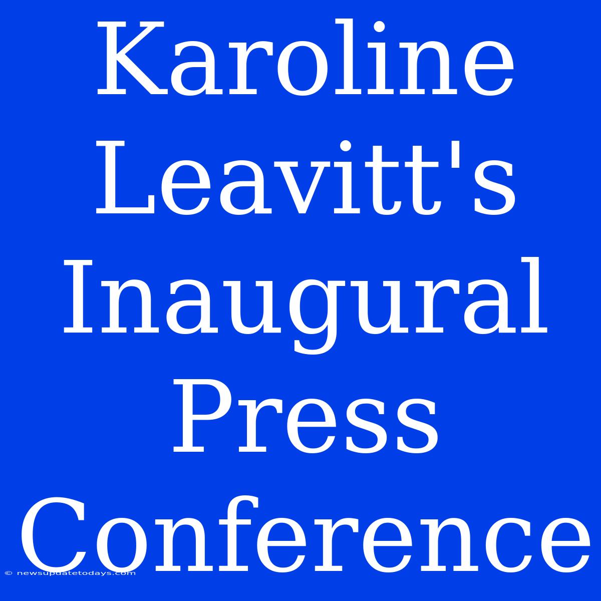 Karoline Leavitt's Inaugural Press Conference