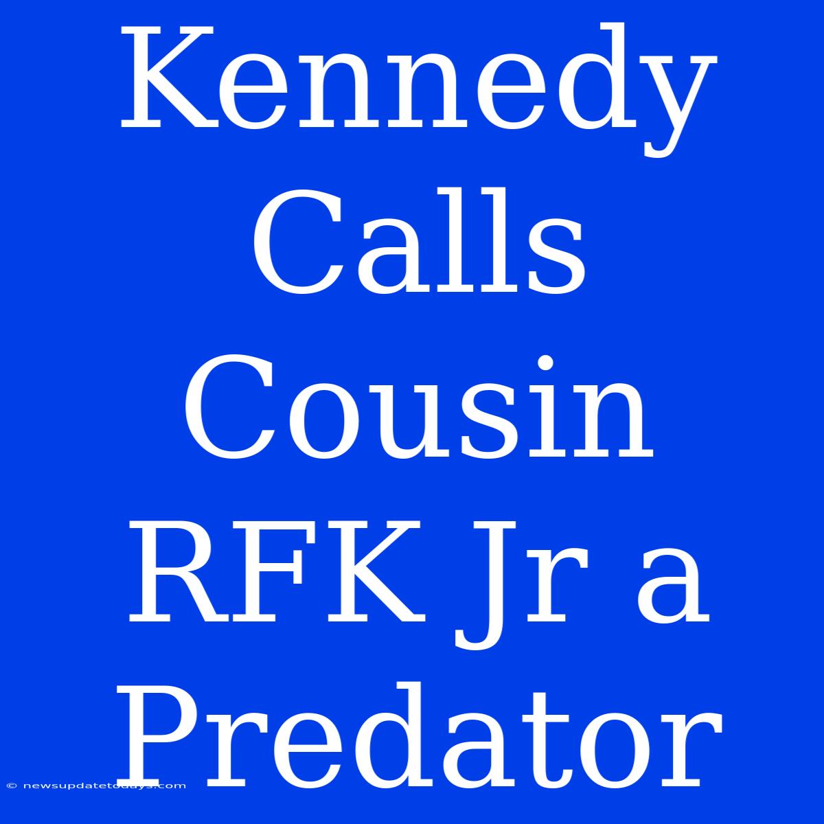 Kennedy Calls Cousin RFK Jr A Predator