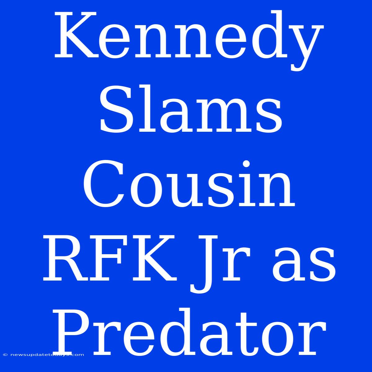 Kennedy Slams Cousin RFK Jr As Predator