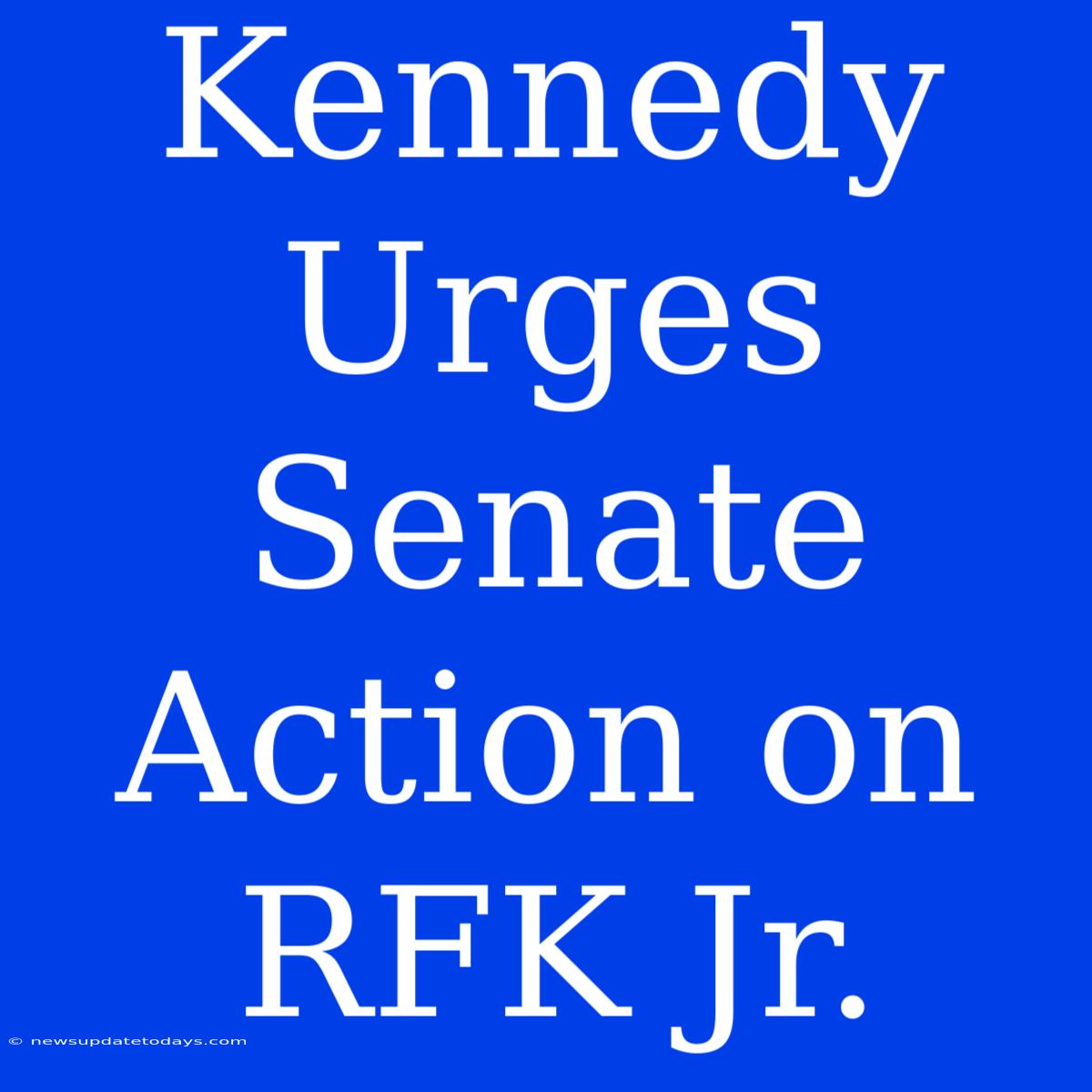 Kennedy Urges Senate Action On RFK Jr.