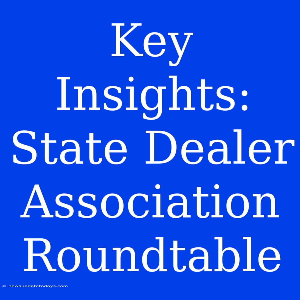 Key Insights: State Dealer Association Roundtable