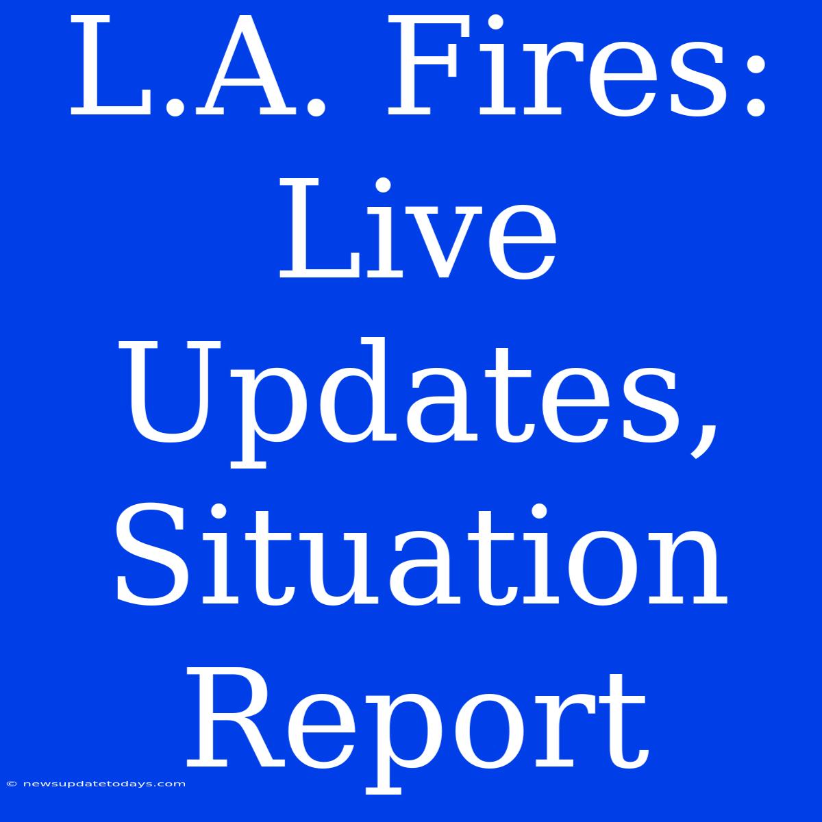 L.A. Fires: Live Updates, Situation Report