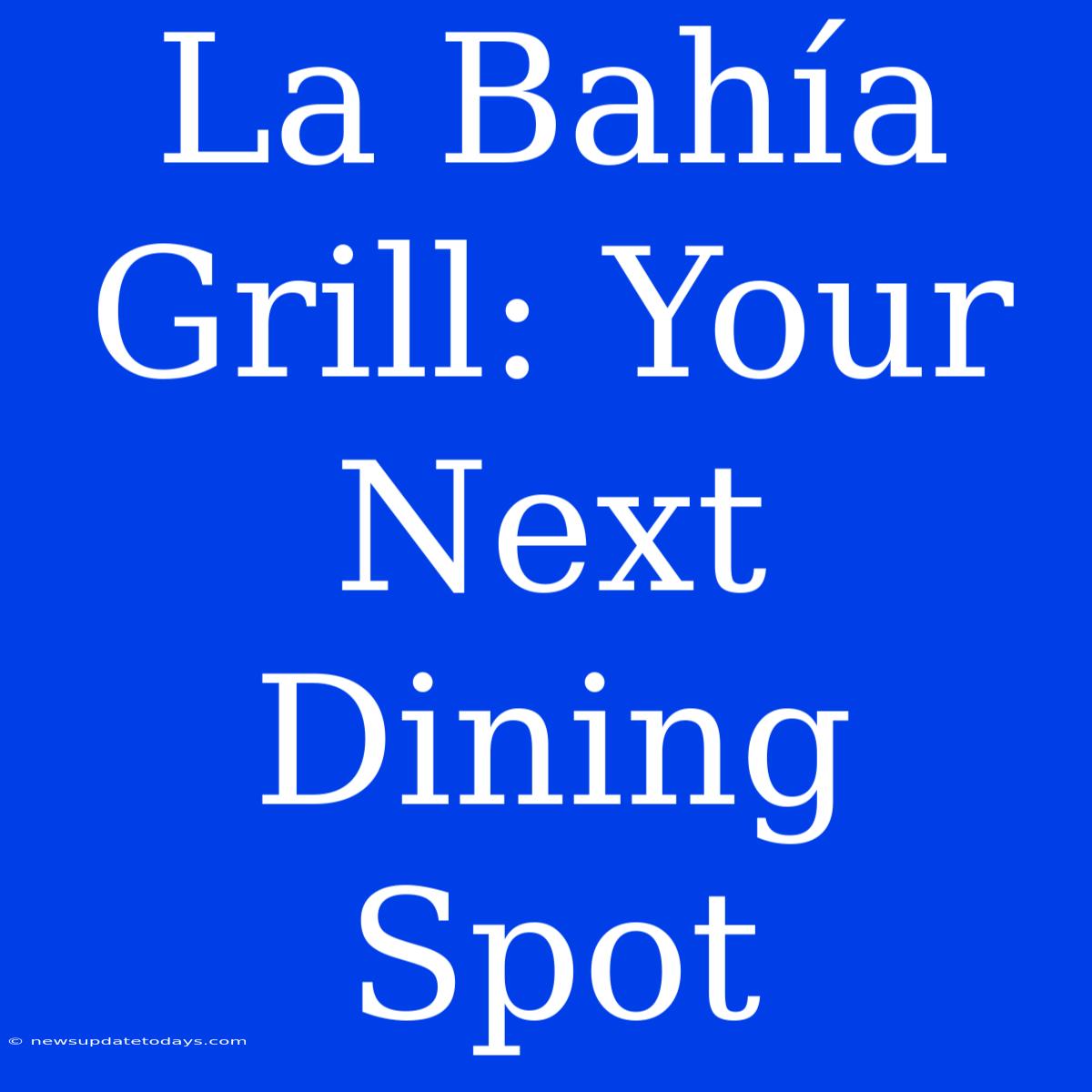 La Bahía Grill: Your Next Dining Spot