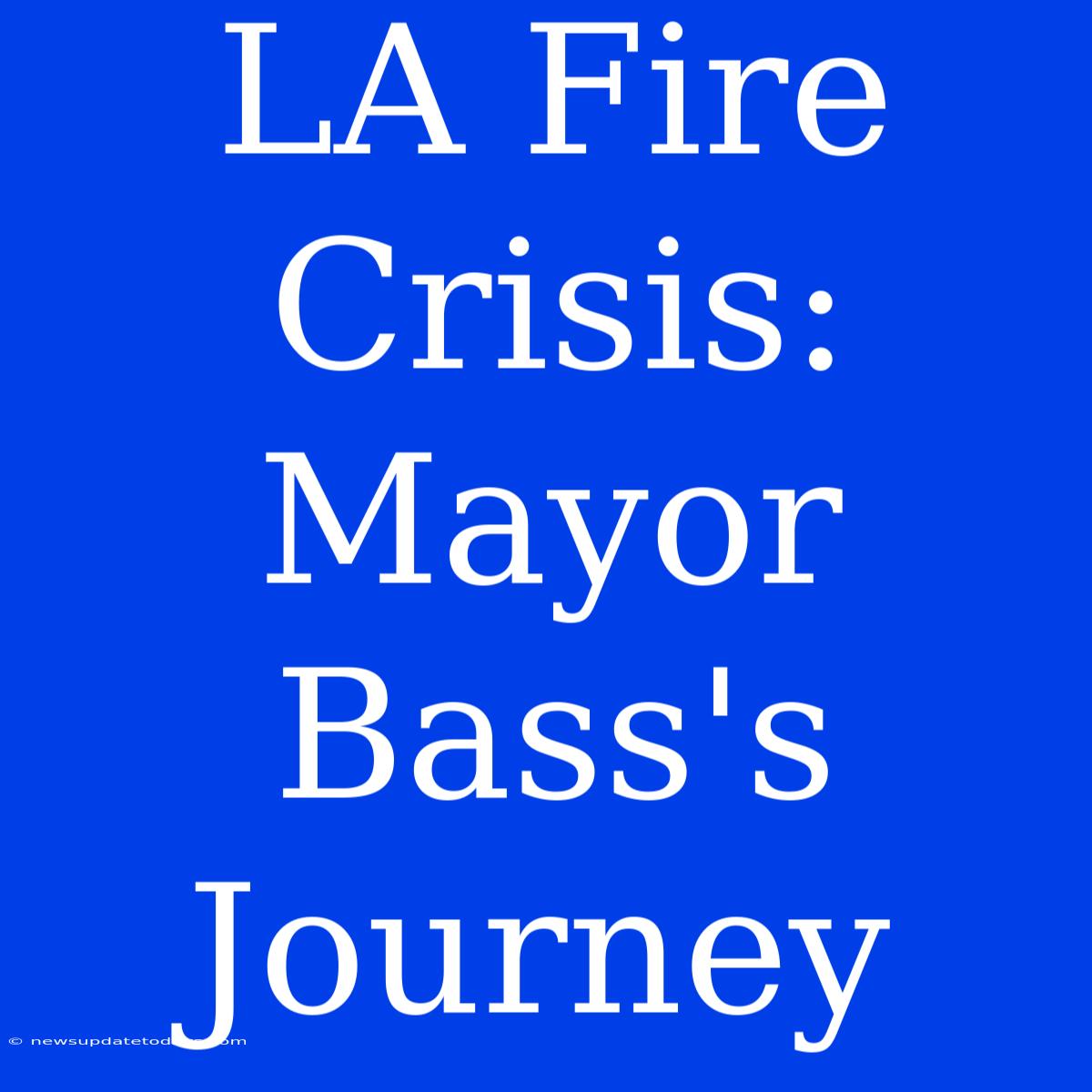 LA Fire Crisis: Mayor Bass's Journey