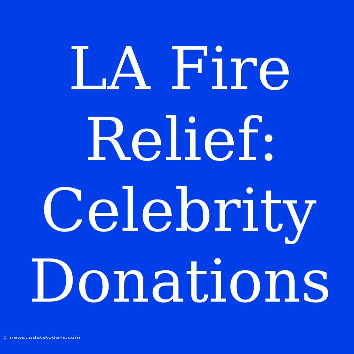 LA Fire Relief: Celebrity Donations