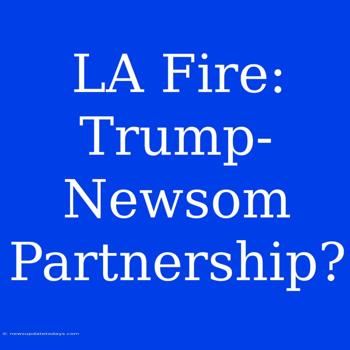 LA Fire: Trump-Newsom Partnership?