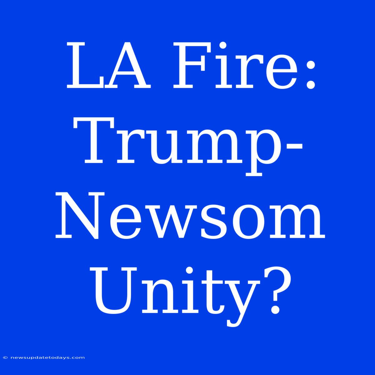 LA Fire: Trump-Newsom Unity?