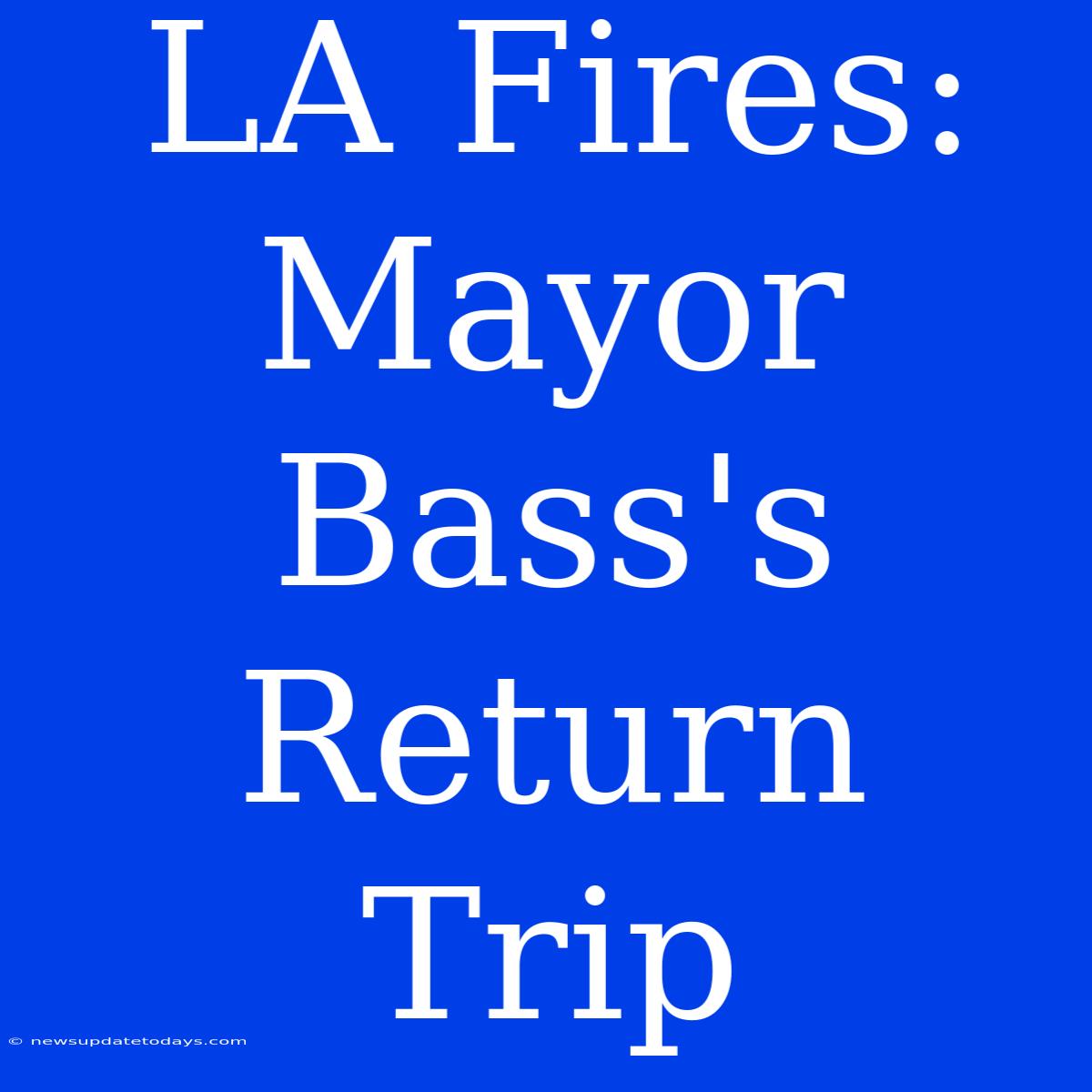 LA Fires: Mayor Bass's Return Trip