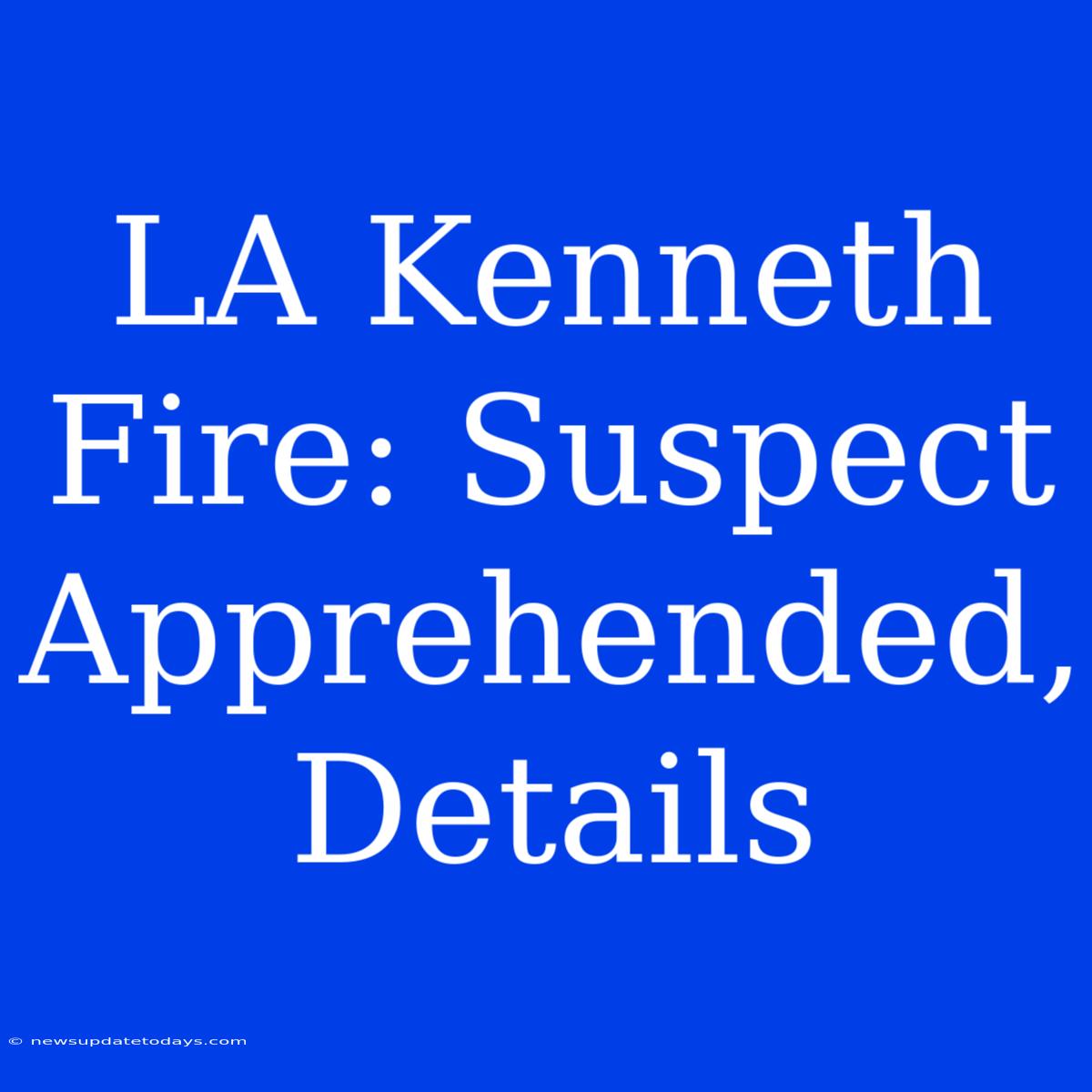 LA Kenneth Fire: Suspect Apprehended, Details