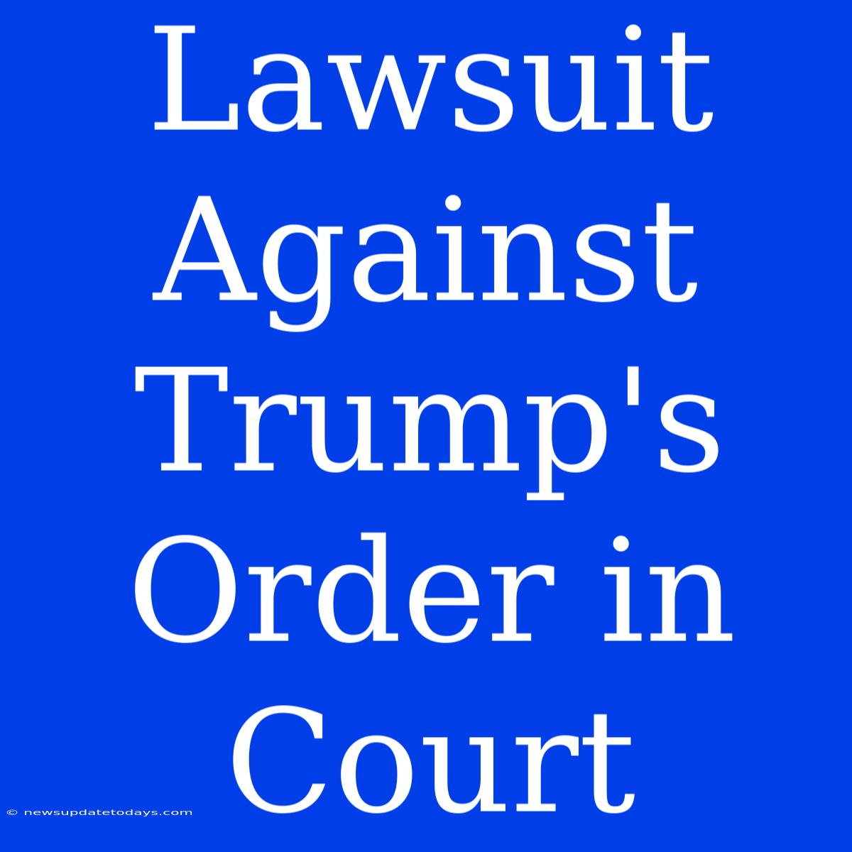 Lawsuit Against Trump's Order In Court