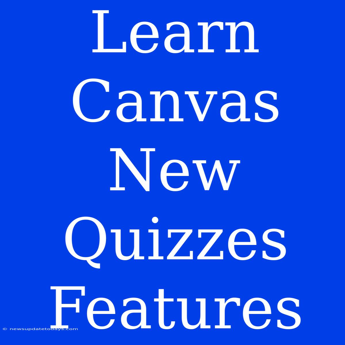 Learn Canvas New Quizzes Features