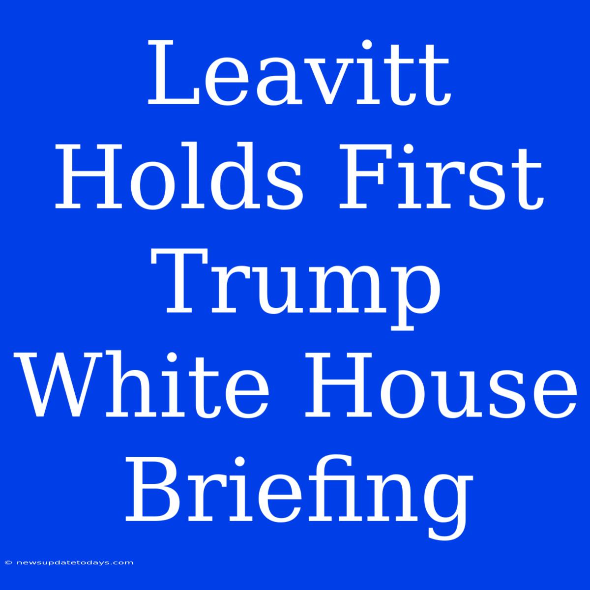 Leavitt Holds First Trump White House Briefing